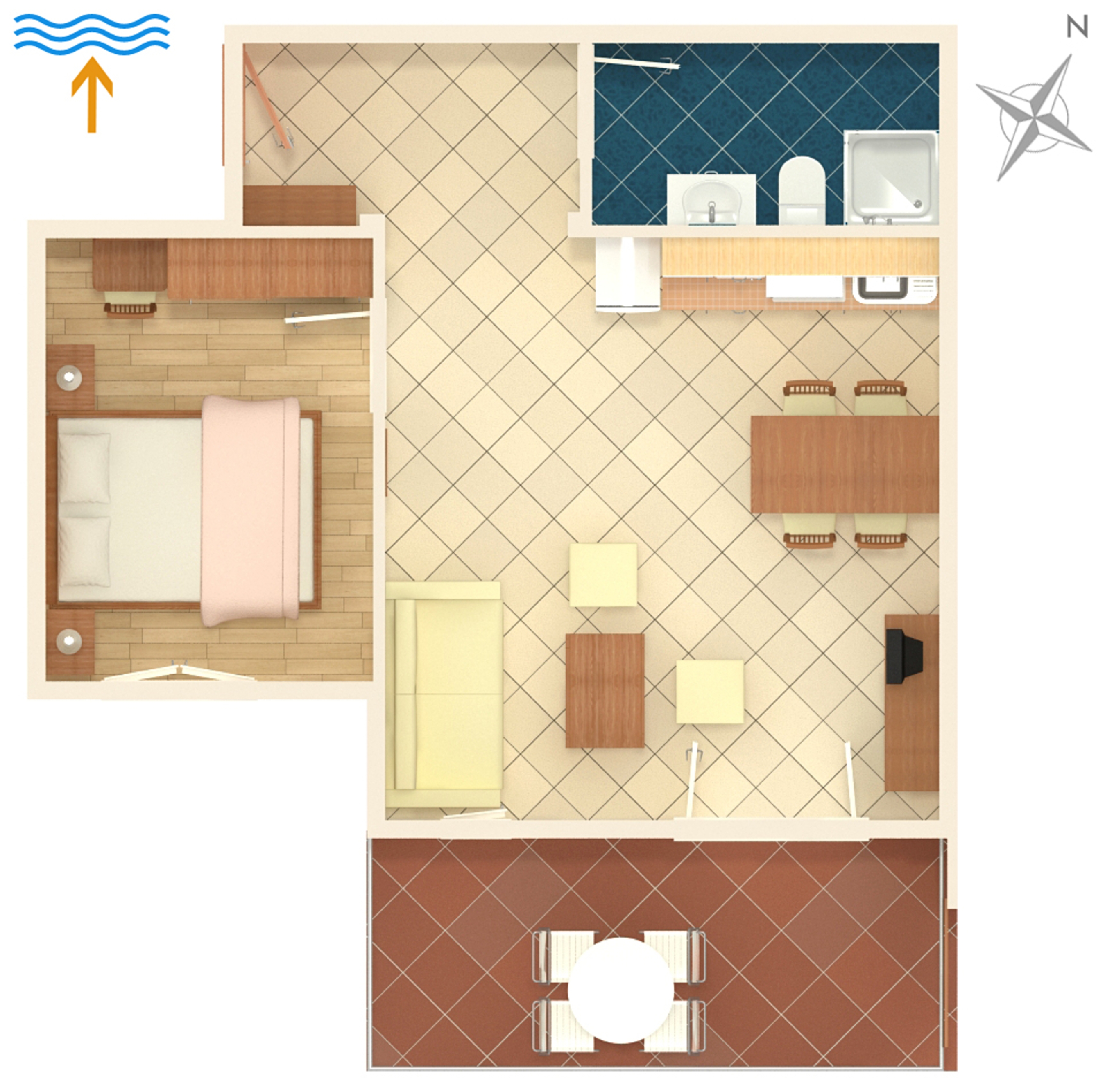 One bedroom apartment near beach Kampor, Rab  A-h