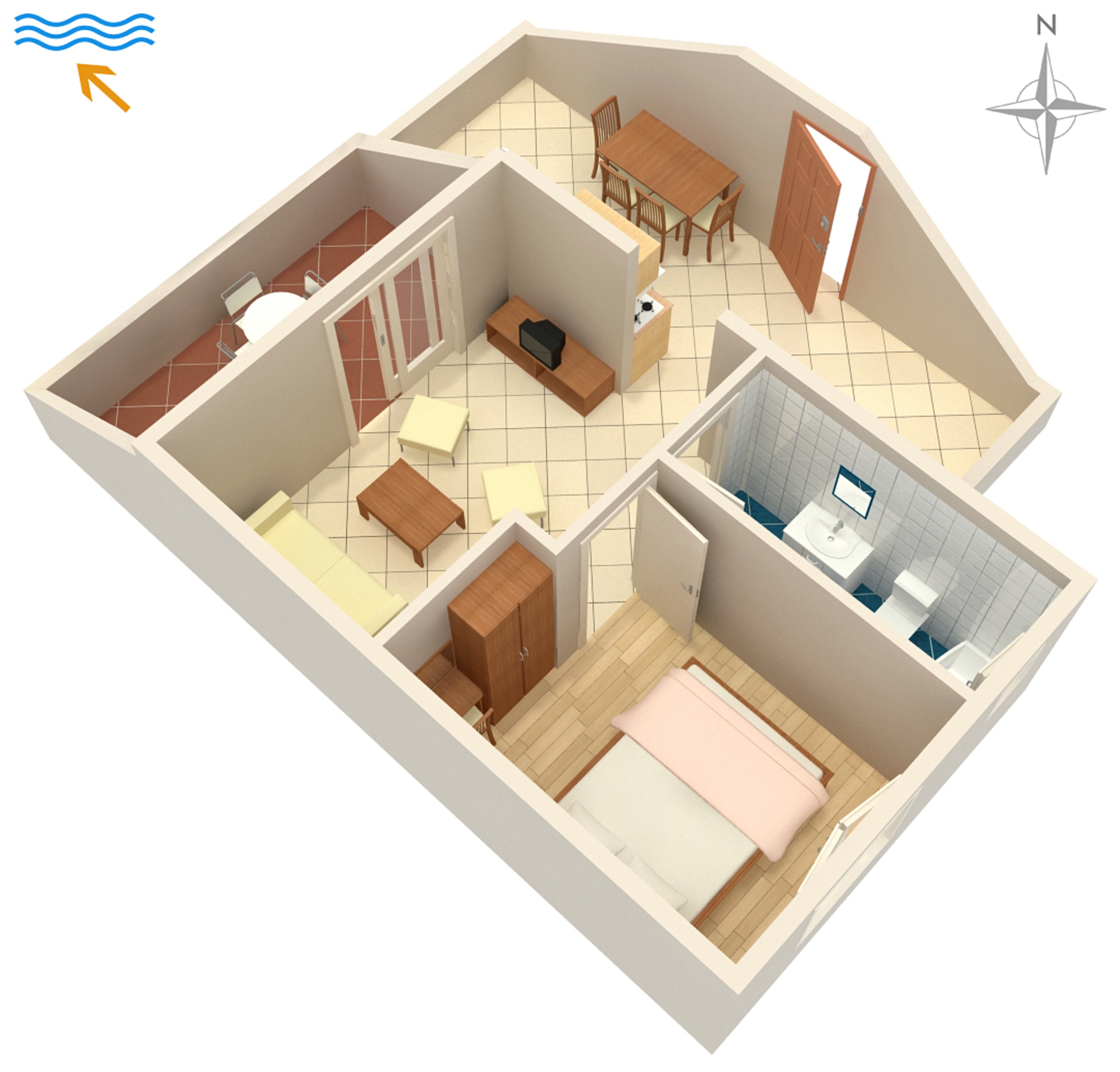 One bedroom apartment near beach Kampor, Rab  A-i