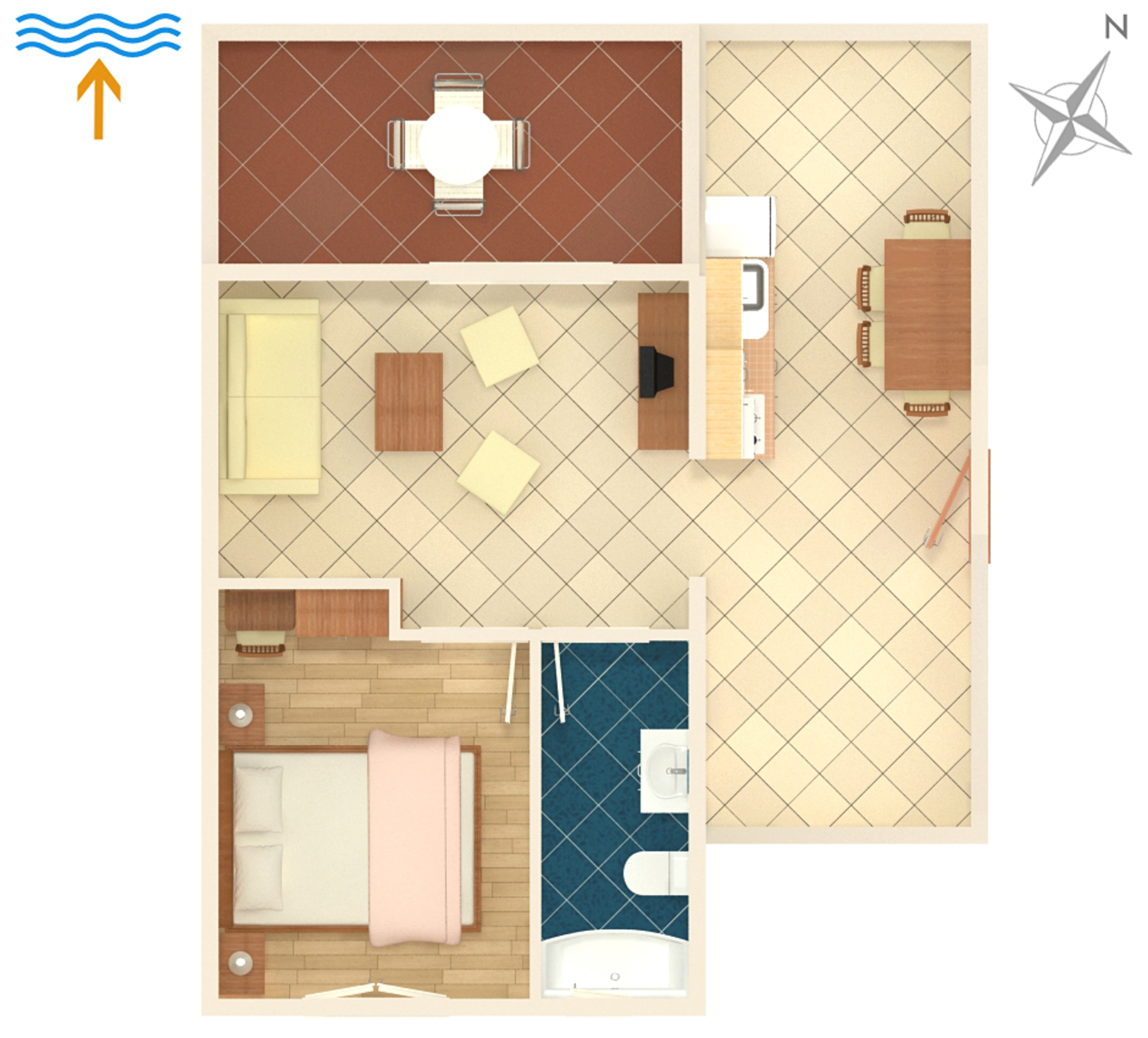 One bedroom apartment near beach Kampor, Rab  A-i