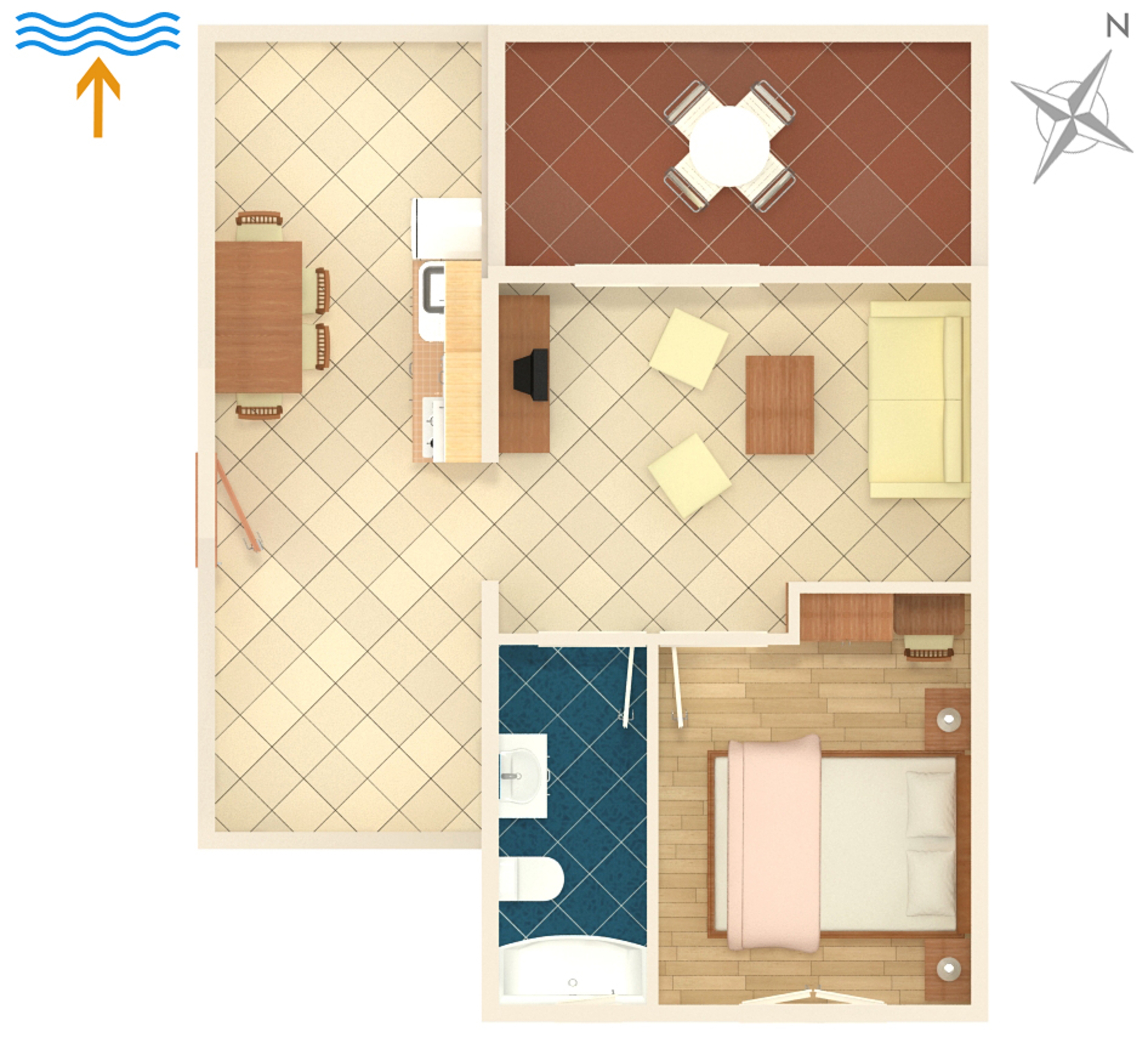 One bedroom apartment near beach Kampor, Rab  A-j