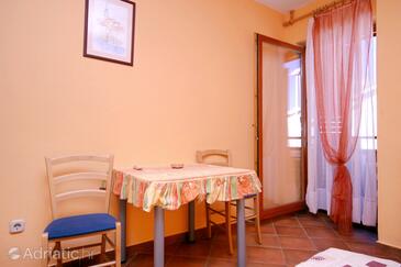 Dining room Krk, Dining room in the studio-apartment, dopusteni kucni ljubimci i WIFI.