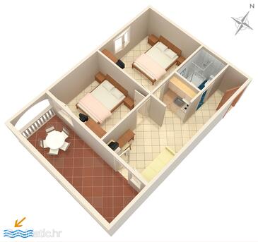 Plan Petrčane, Plan in the apartment, dopusteni kucni ljubimci i WIFI.