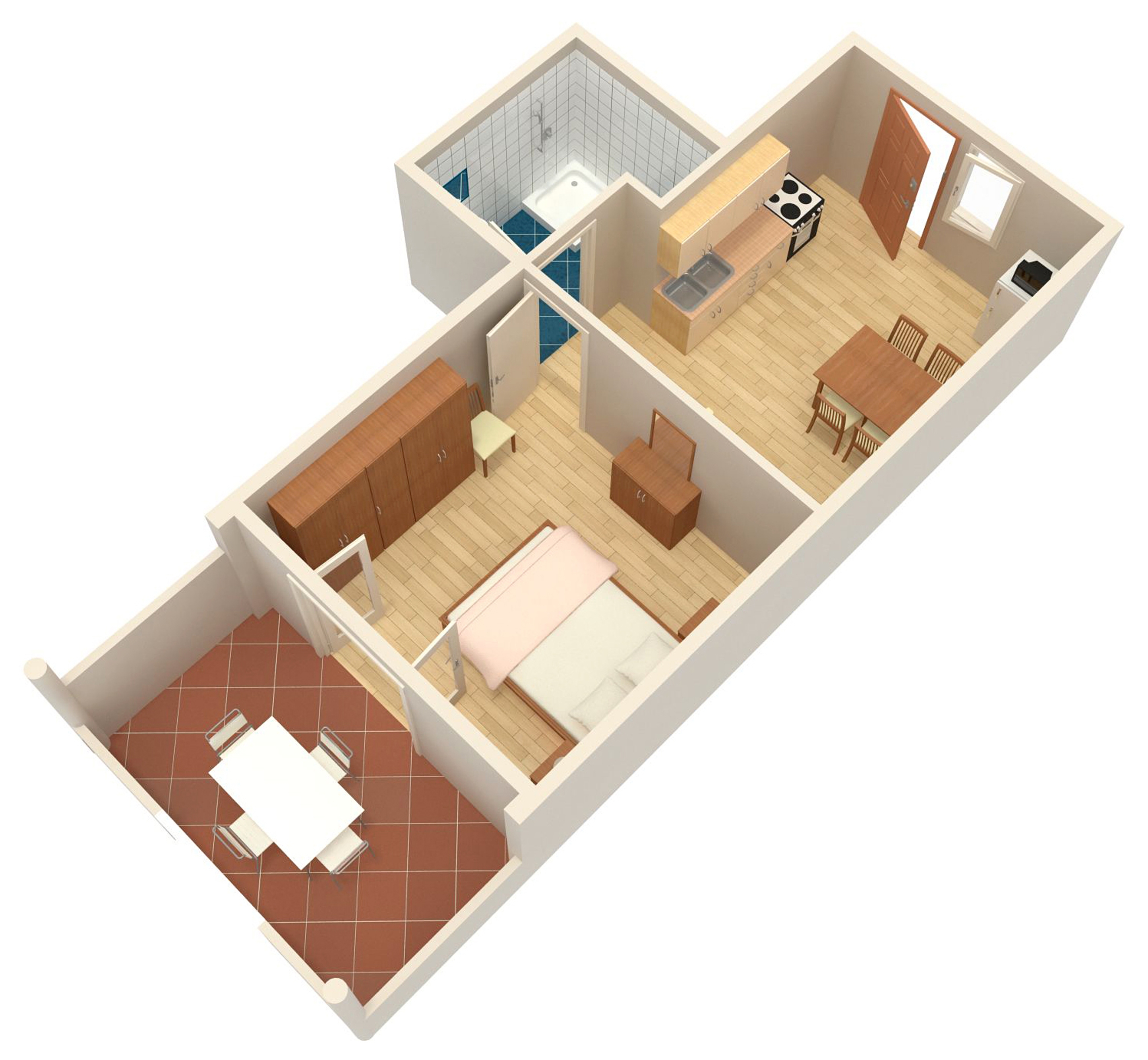 One bedroom apartment with terrace and sea view Kraj, Pašman  A-b