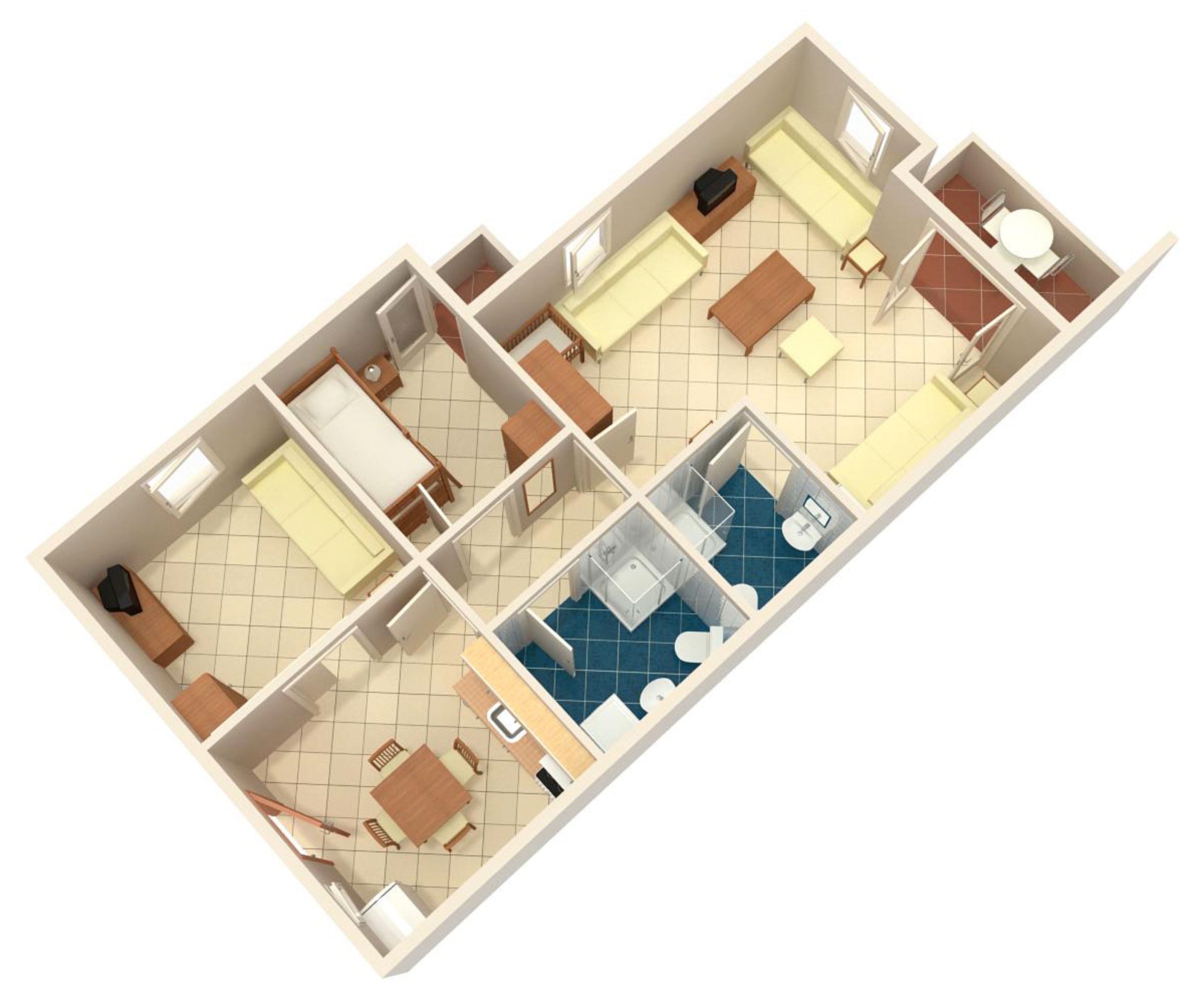 Two bedroom apartment with terrace and sea view Košljun, Pag  A-a