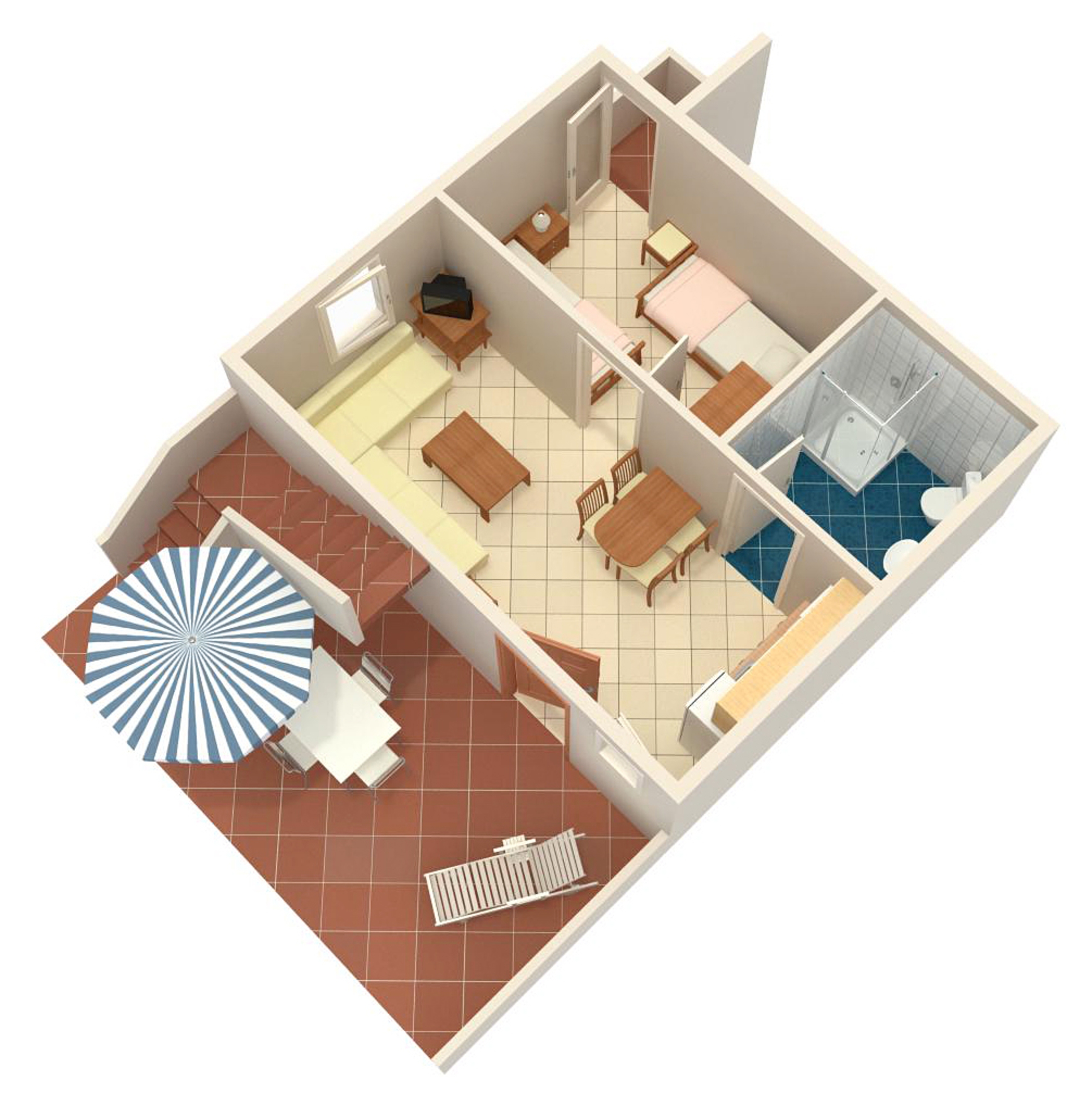 One bedroom apartment with terrace Košljun, Pag  A-c