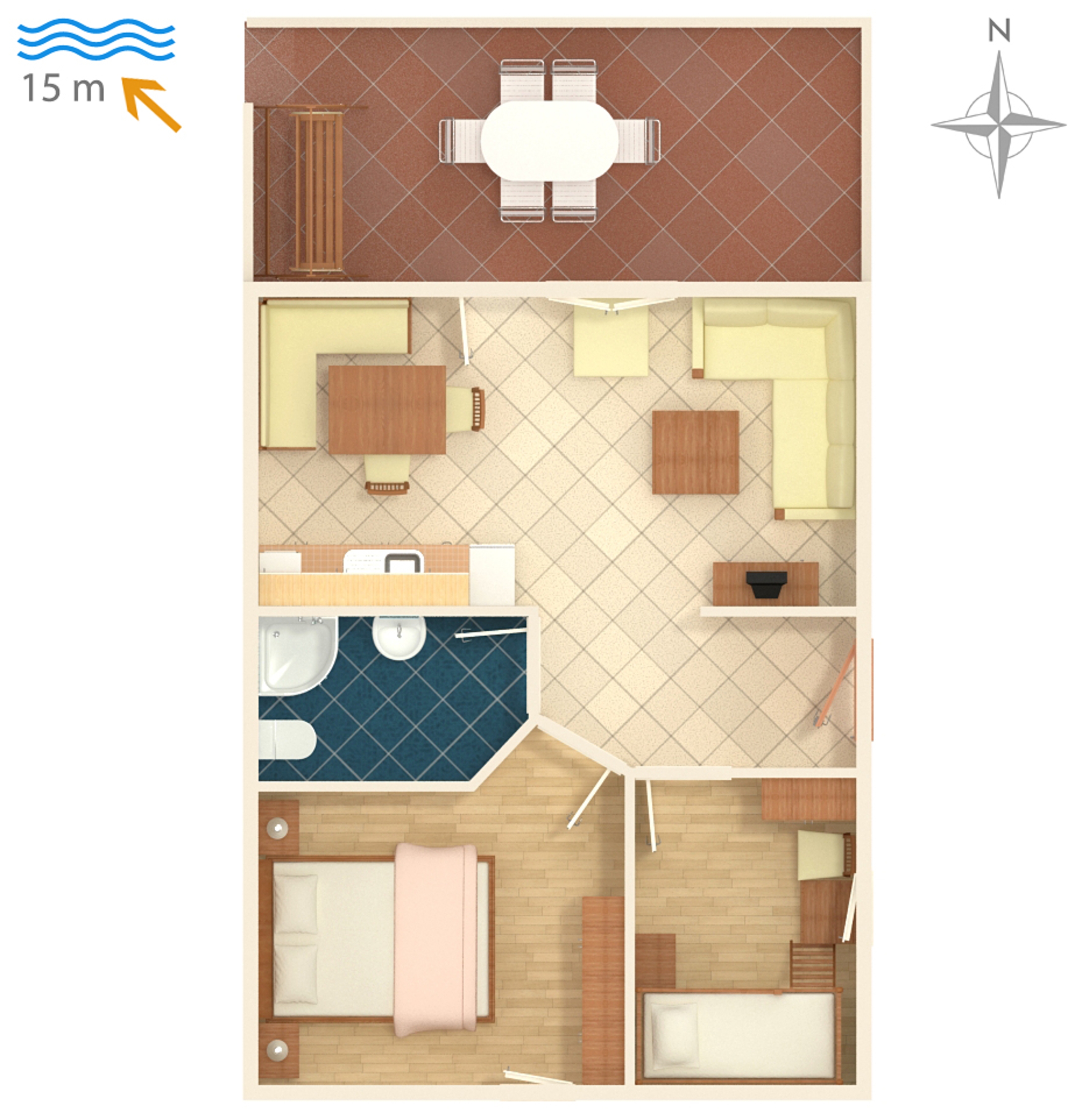 Two bedroom apartment near beach Kraj, Pašman  A-a