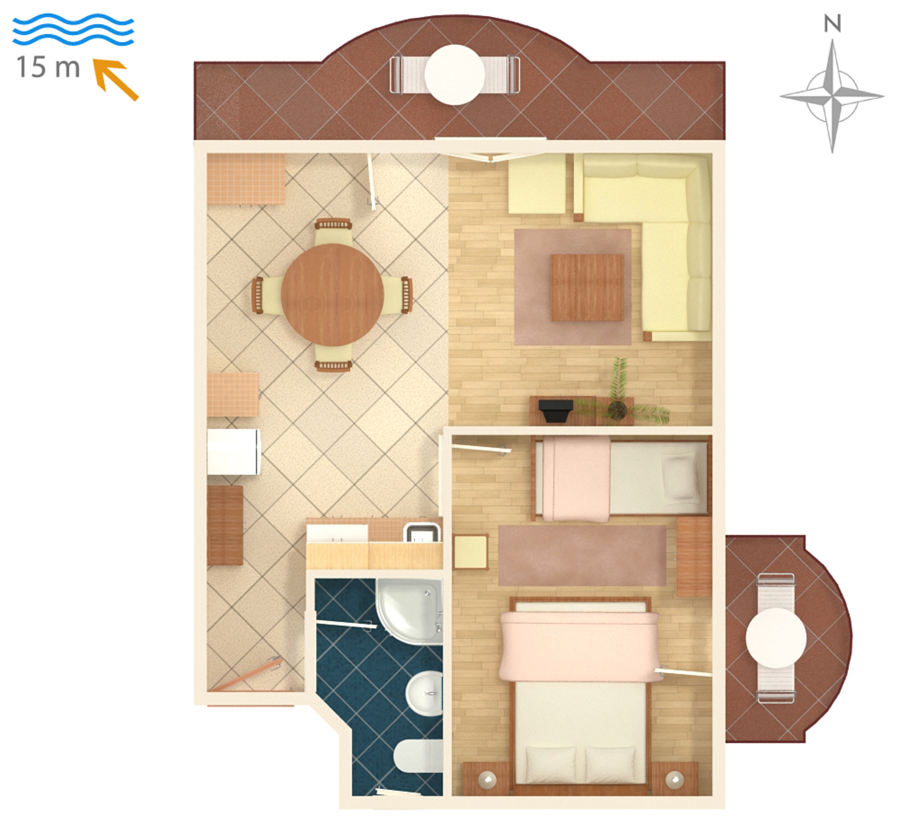 One bedroom apartment near beach Kraj, Pašman  A-e