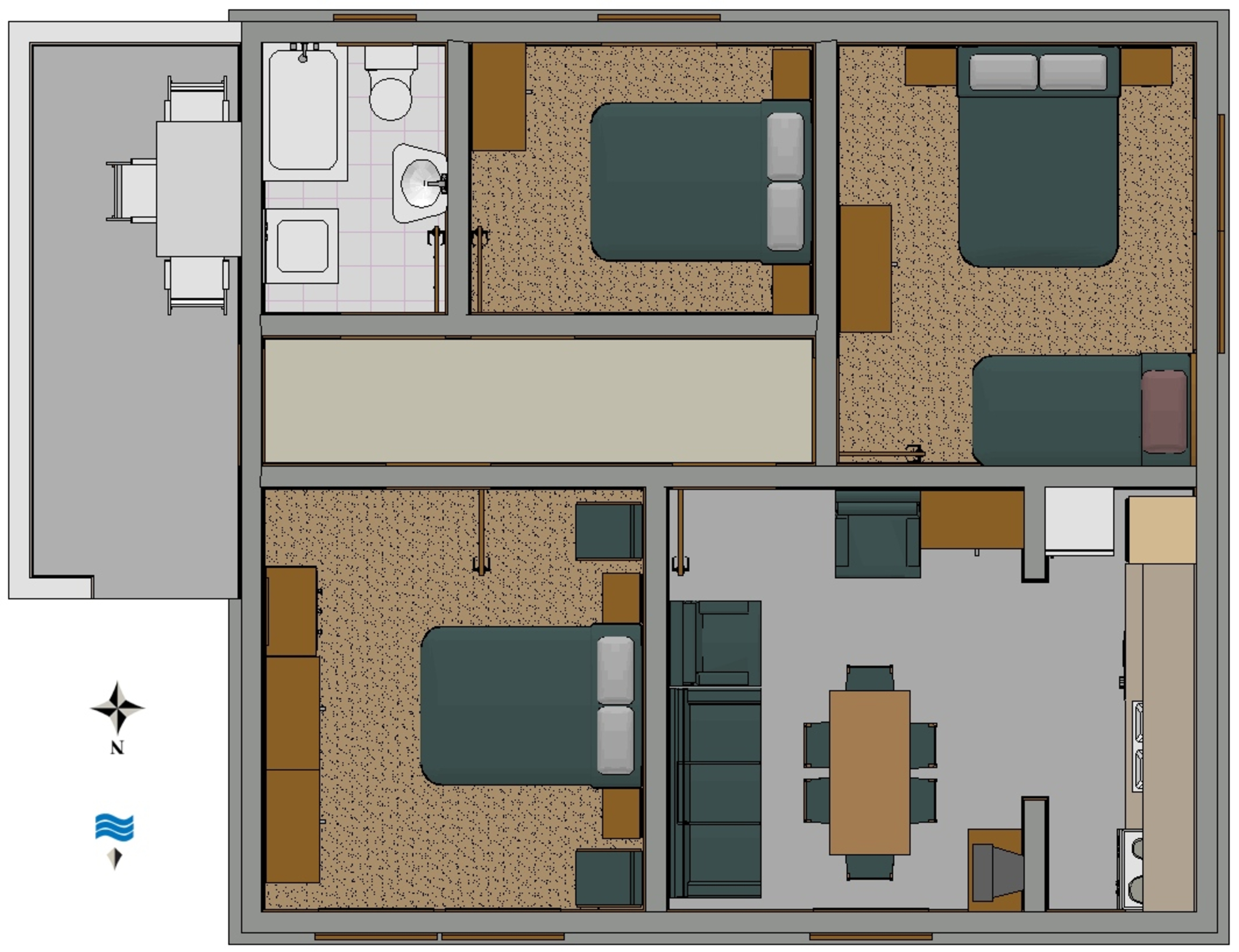 Three bedroom apartment with terrace and sea view Tkon, Pašman  A-a