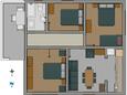 Tkon, Půdorys v ubytování typu apartment, WiFi.