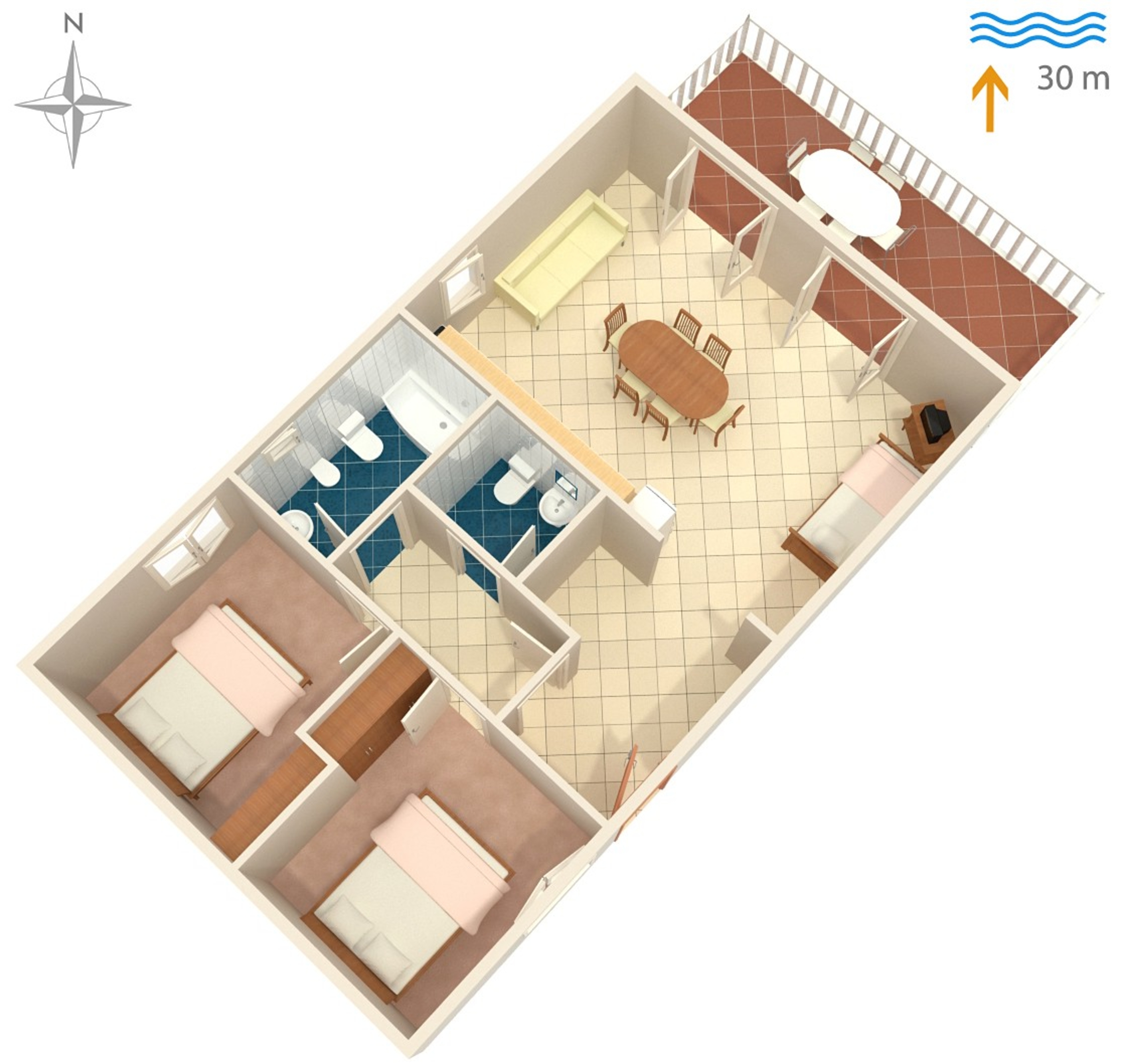 Two bedroom apartment near beach Kali, Ugljan  A-a