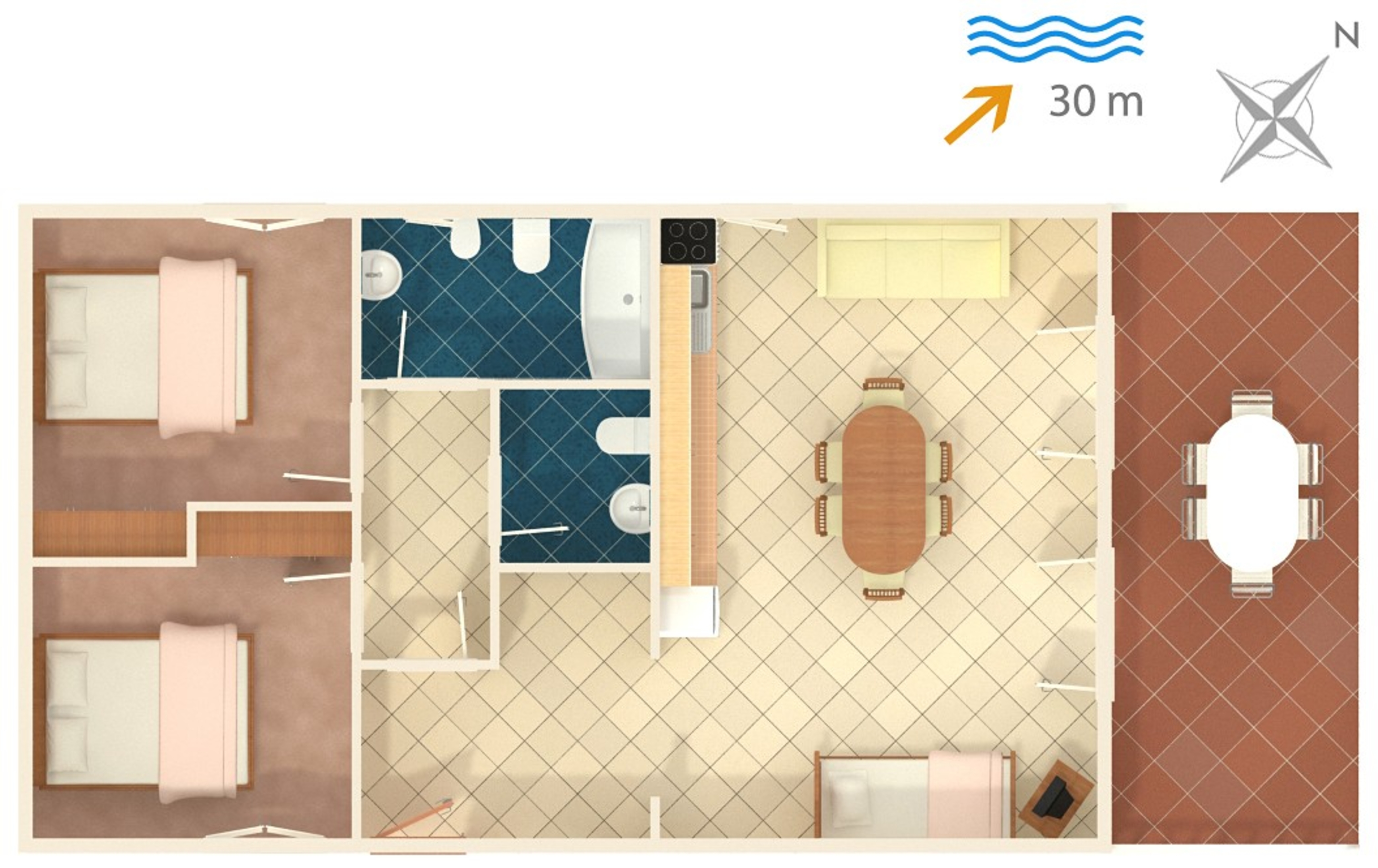 Two bedroom apartment near beach Kali, Ugljan  A-a