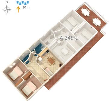 Načrt Kali, Načrt v nastanitvi vrste apartment, Hišni ljubljenčki dovoljeni in WiFi.