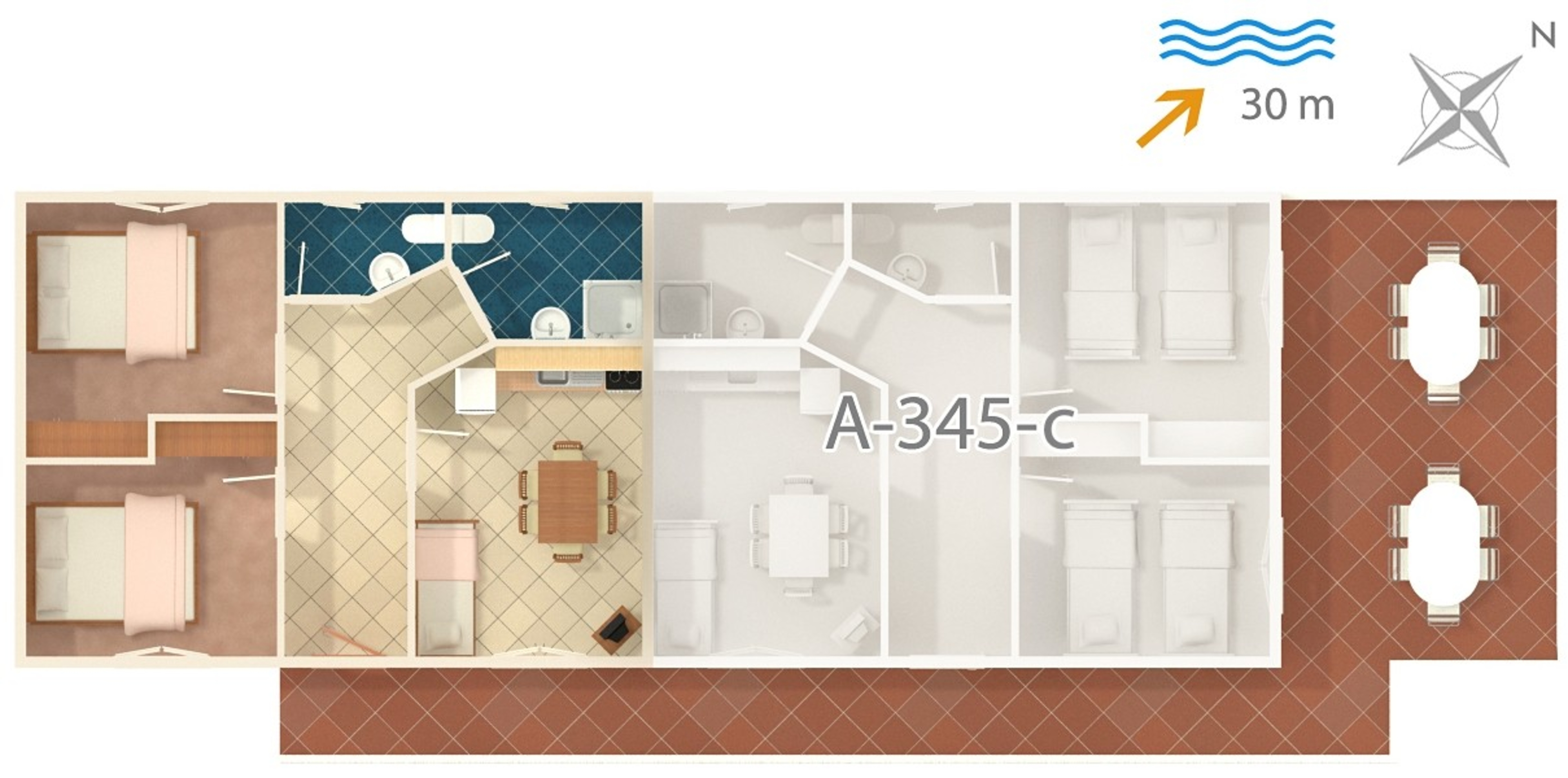 Two bedroom apartment near beach Kali, Ugljan  A-b