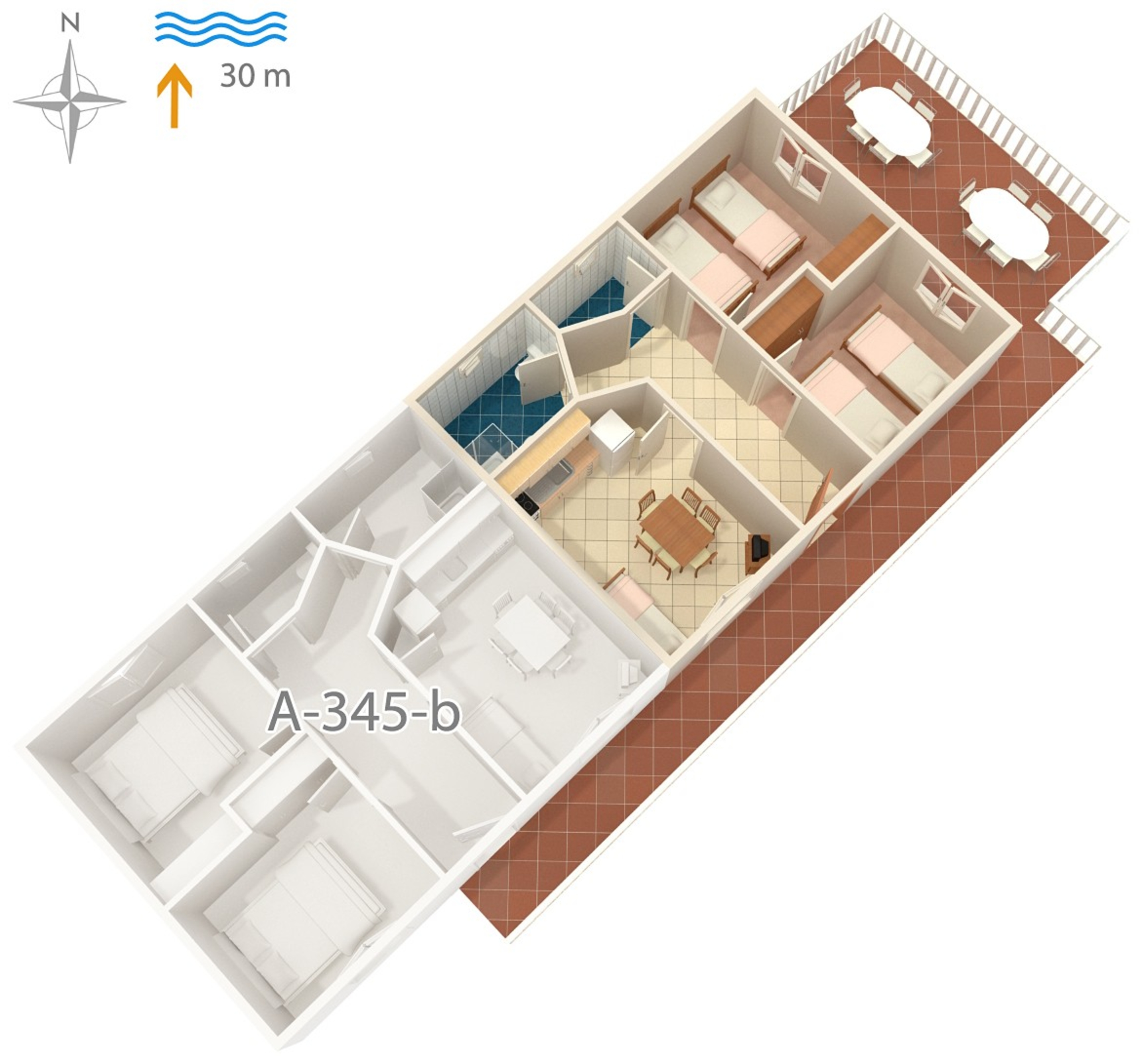 Two bedroom apartment near beach Kali, Ugljan  A-c