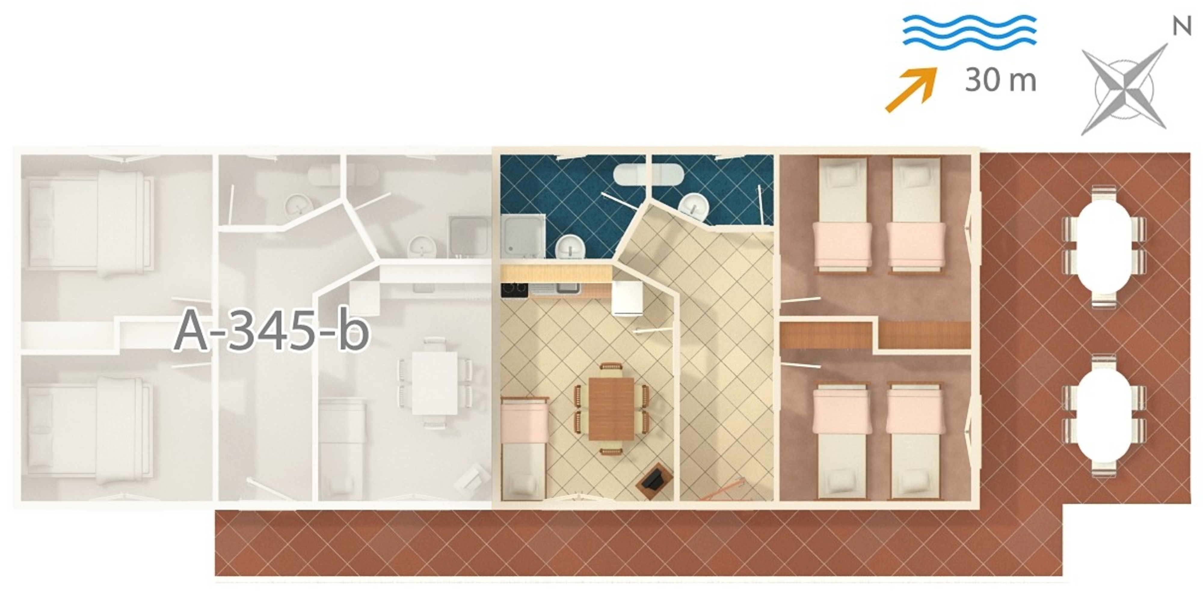 Two bedroom apartment near beach Kali, Ugljan  A-c