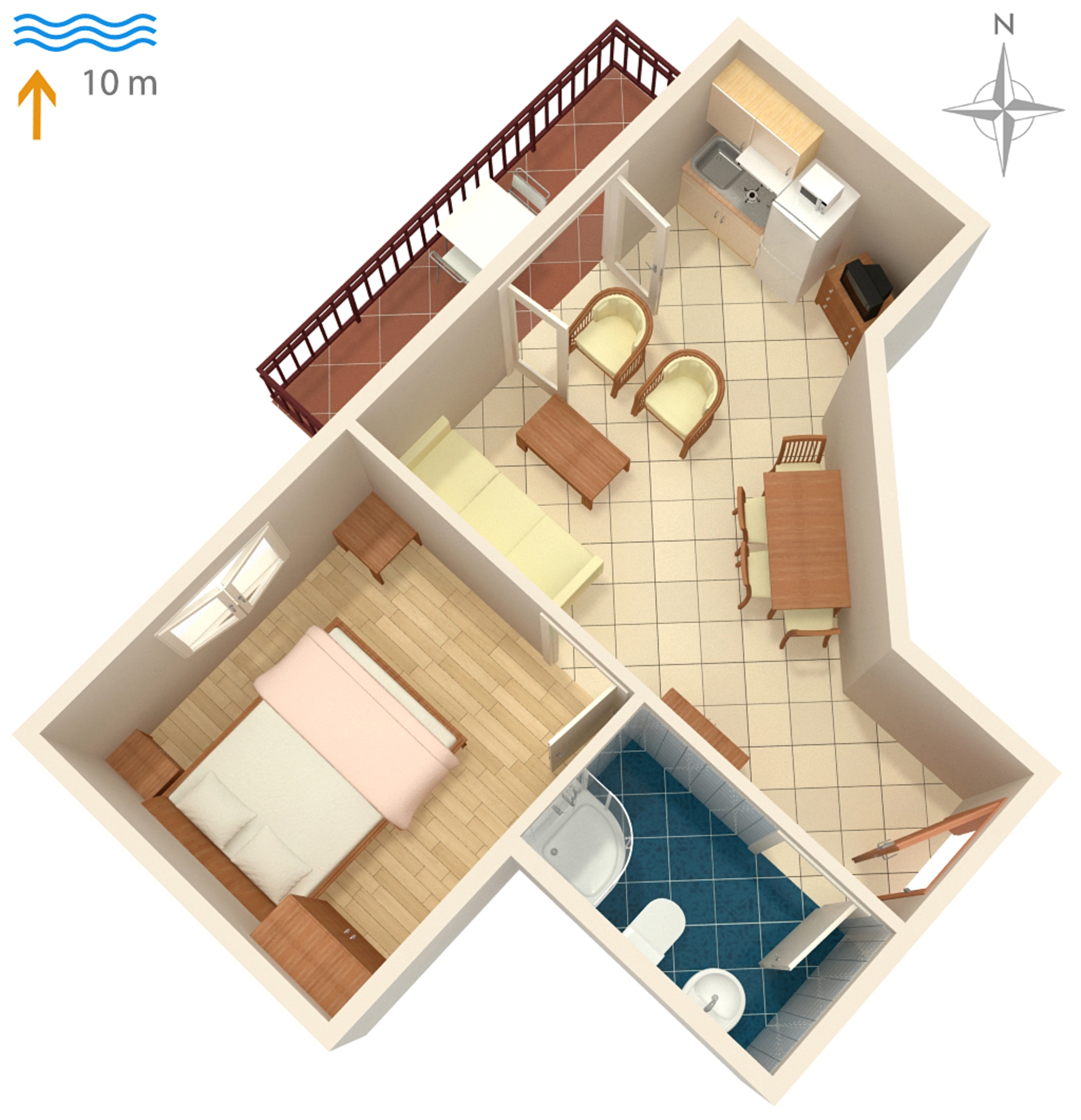 One bedroom apartment near beach Kraj, Pašman  A-a