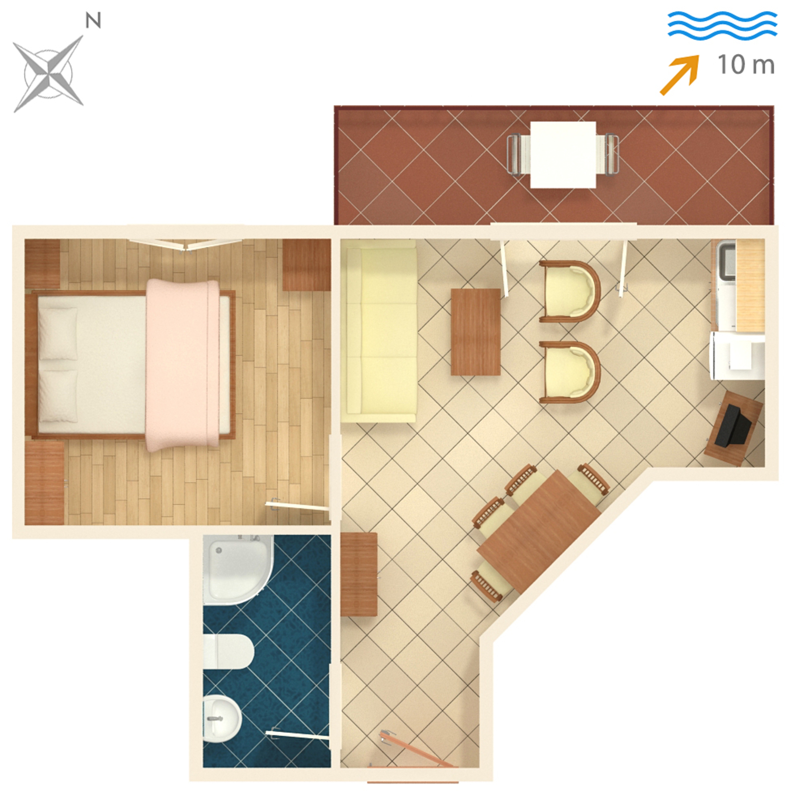 One bedroom apartment near beach Kraj, Pašman  A-a