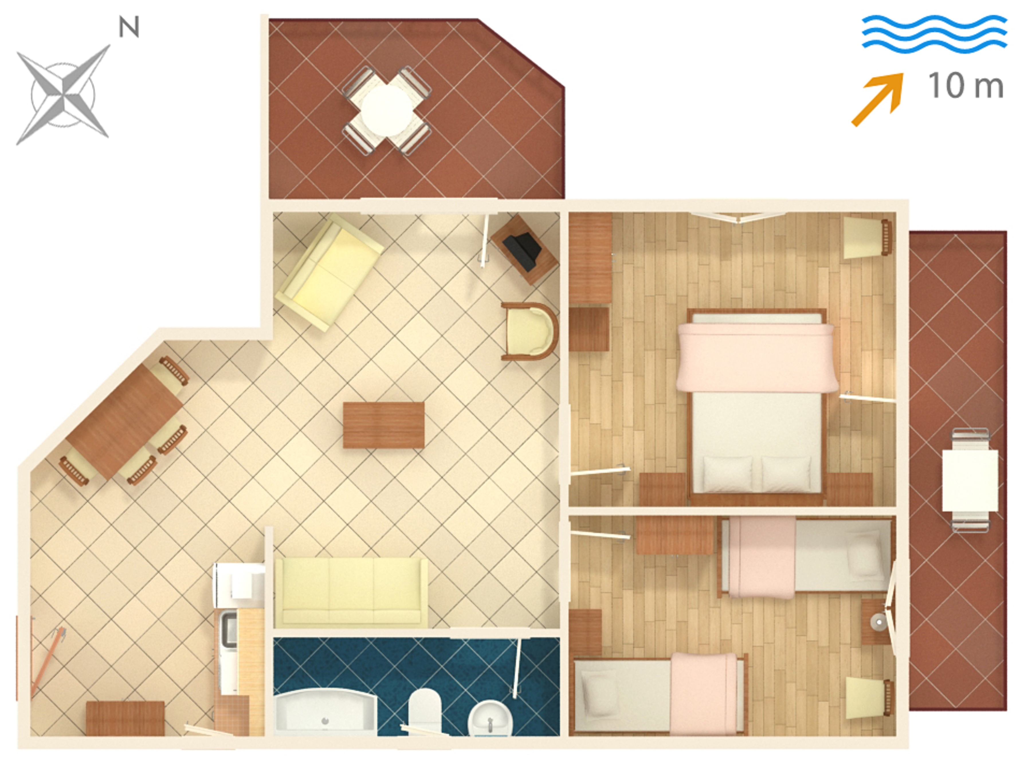 Two bedroom apartment near beach Kraj, Pašman  A-b