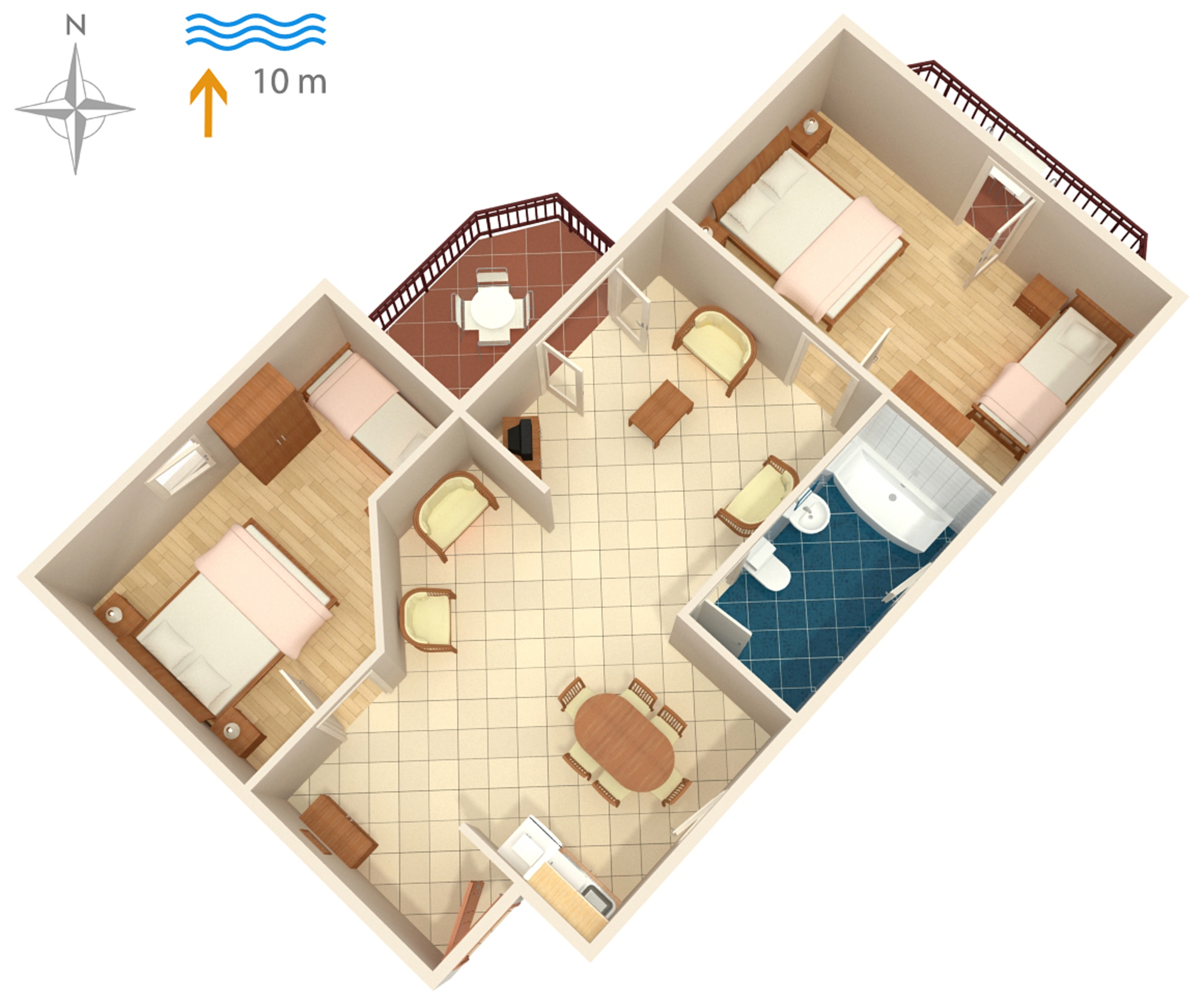 Two bedroom apartment near beach Kraj, Pašman  A-d