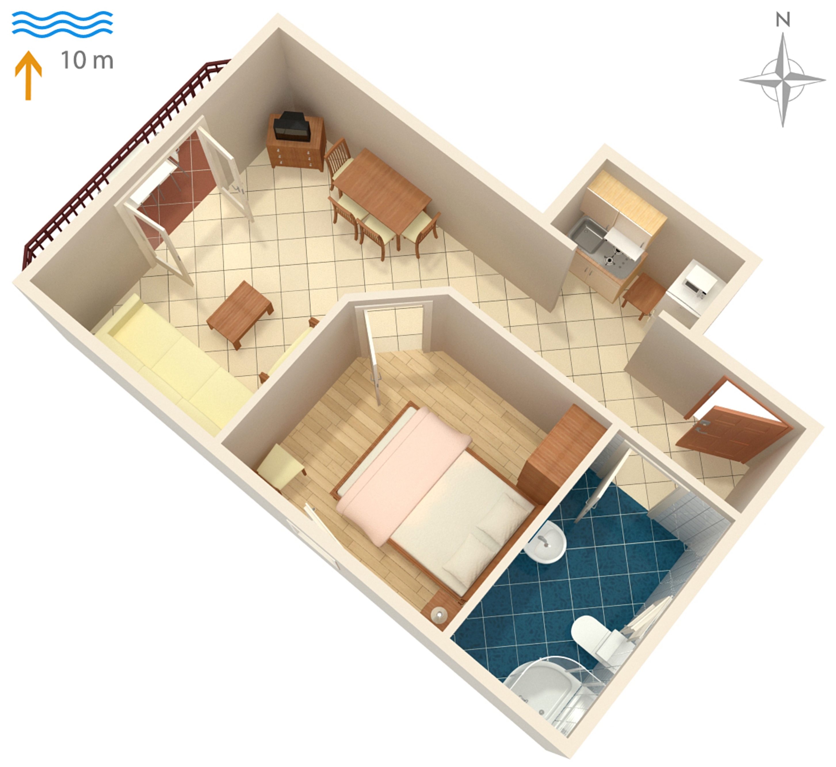 One bedroom apartment near beach Kraj, Pašman  A-f