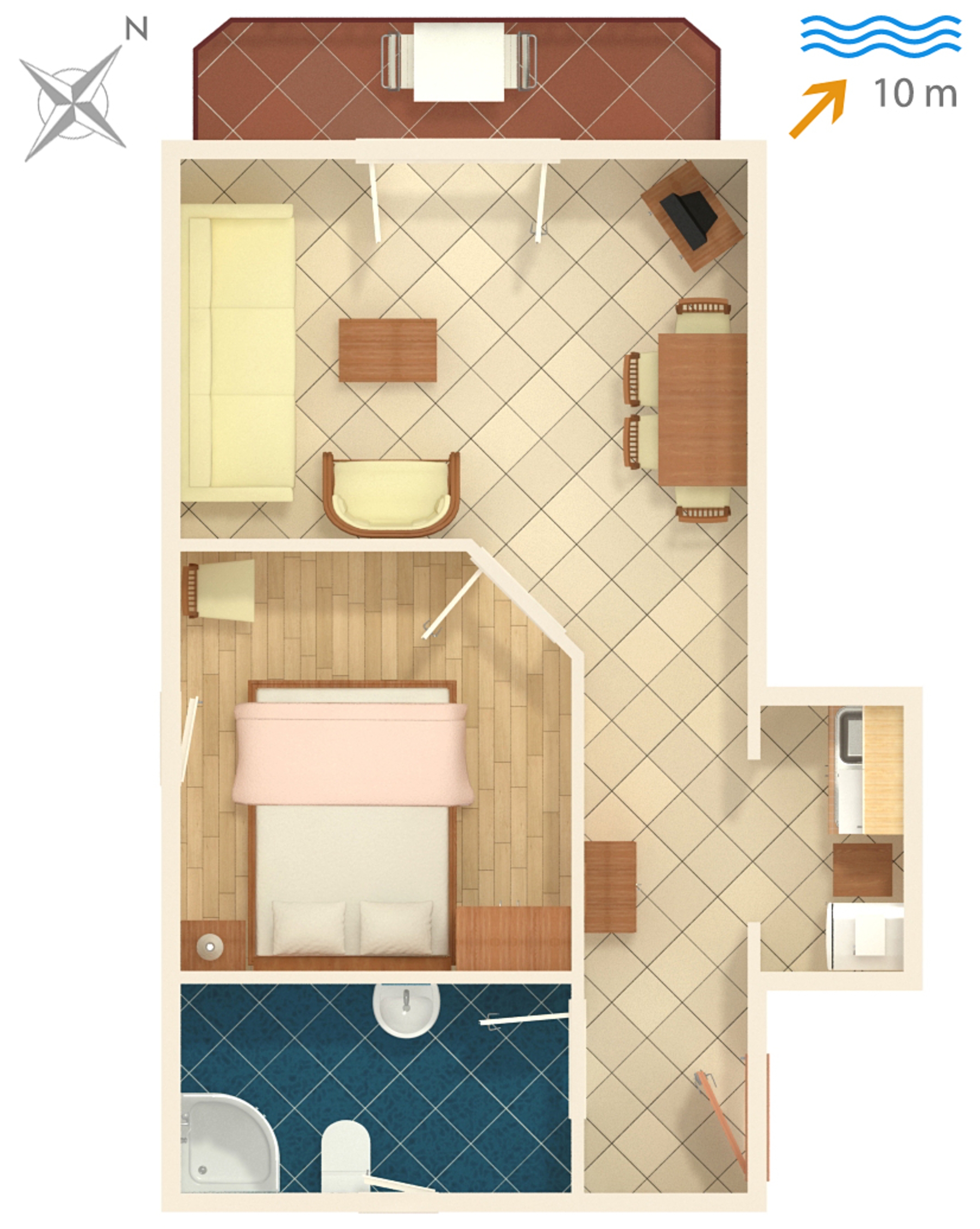 One bedroom apartment near beach Kraj, Pašman  A-f