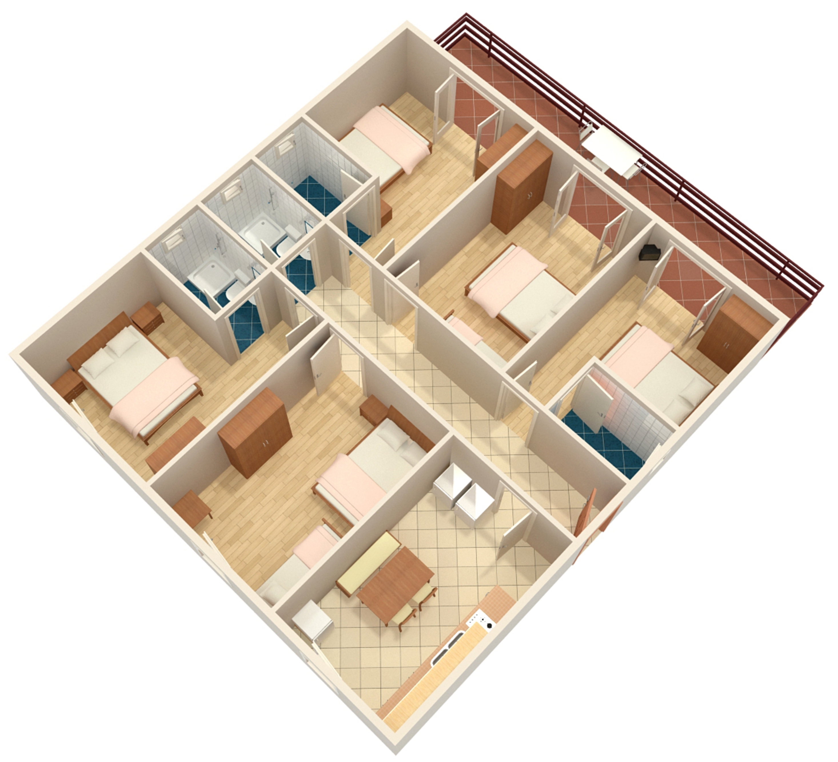Comfortable and spacious apartment with balcony and sea view Sveti Petar, Biograd  A-b