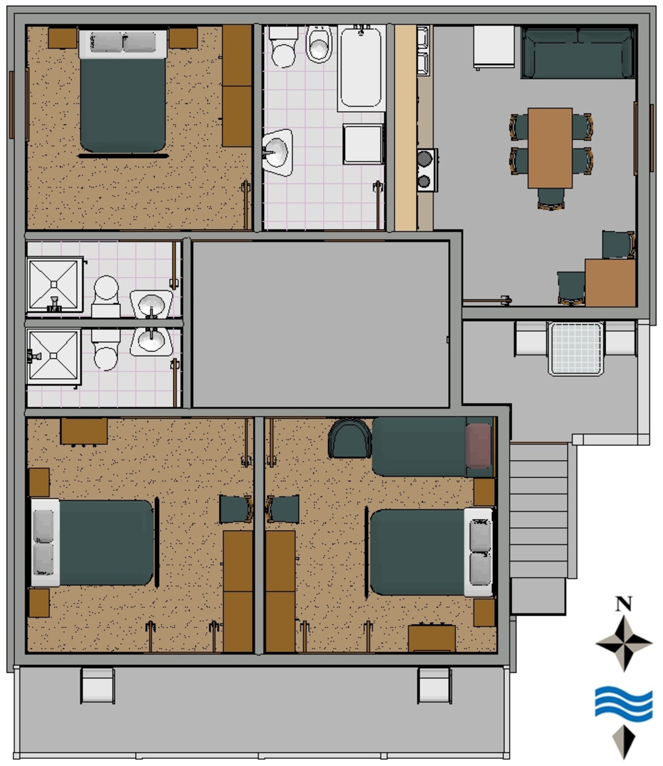 Three bedroom apartment with terrace and sea view Turanj, Biograd  A-a