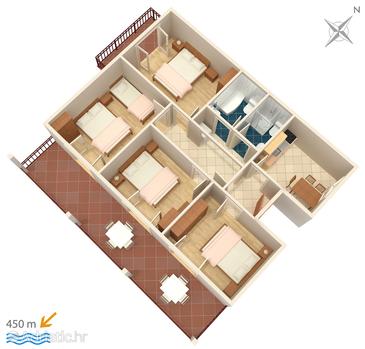 Plan Biograd na Moru, Plan in the apartment, WIFI.