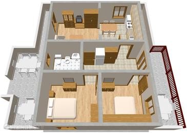 Plan Mali Lošinj, Plan in the apartment, dopusteni kucni ljubimci.