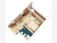 Punta križa, Půdorys v ubytování typu studio-apartment, WiFi.