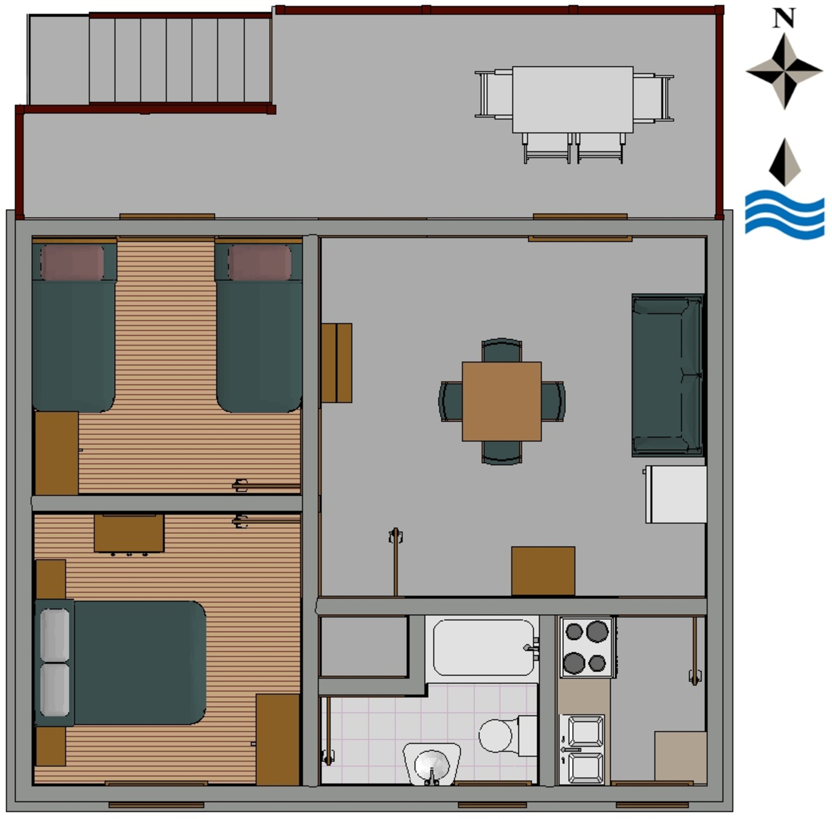 Two bedroom apartment with terrace and sea view Valun, Cres  A-a
