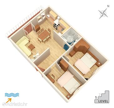 Plan Jelsa, Plan in the apartment, WIFI.