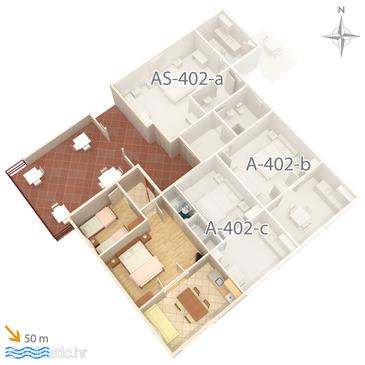 План Saplunara, План в размещении типа apartment, dopusteni kucni ljubimci i WIFI.