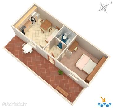 Plan Vrboska, Plan in the apartment, dopusteni kucni ljubimci i WIFI.