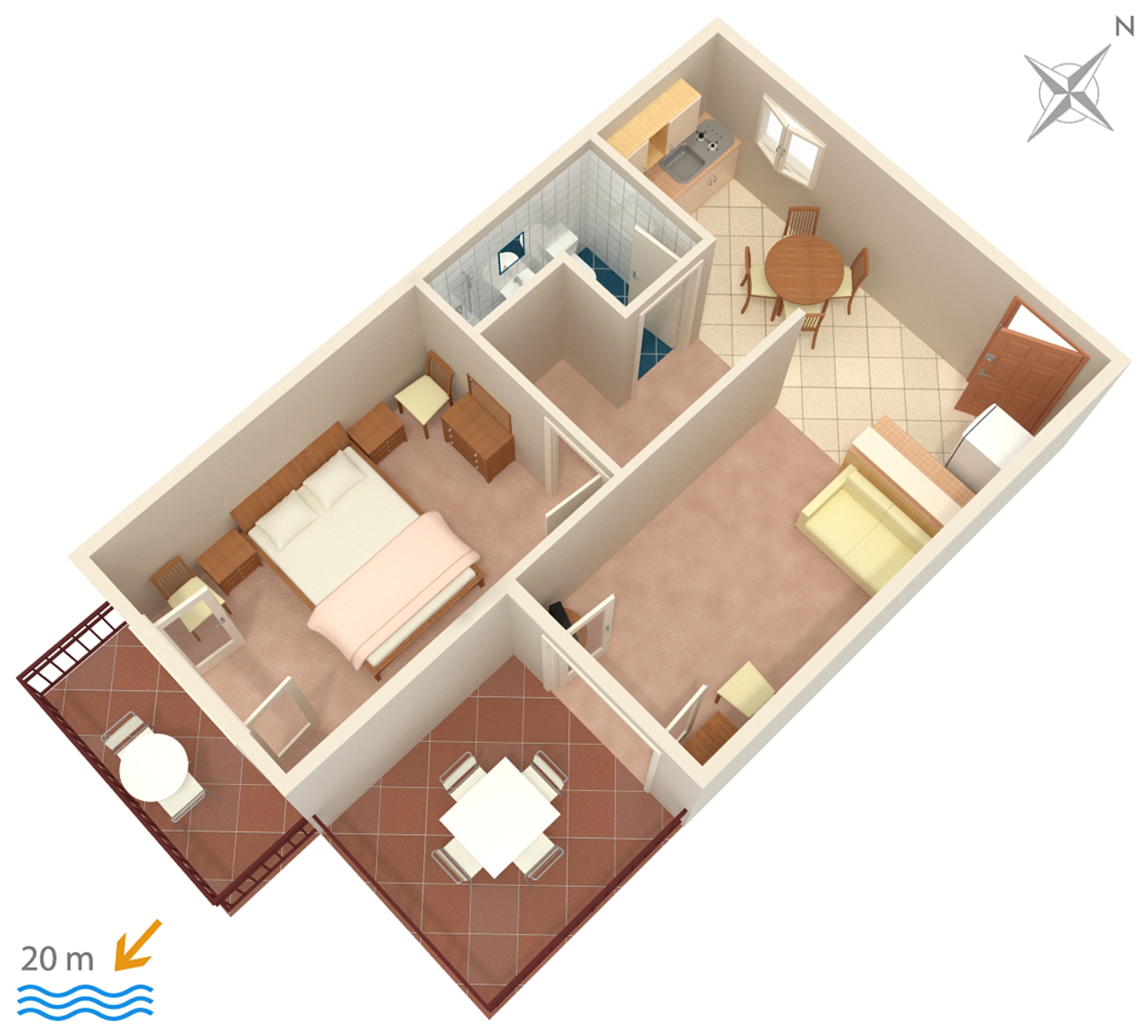 One bedroom apartment near beach Sućuraj, Hvar  A-a