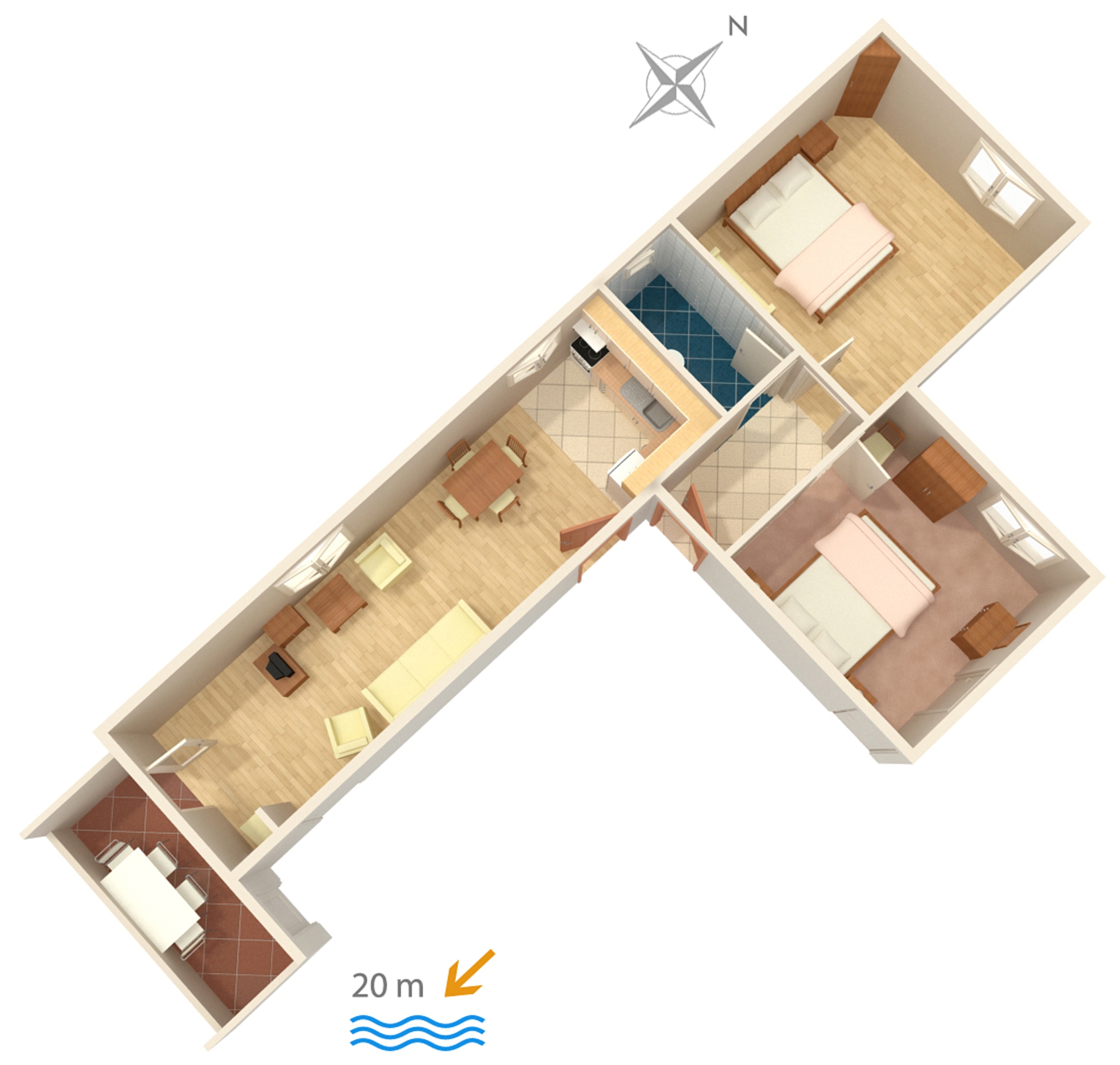 Two bedroom apartment near beach Sućuraj, Hvar  A-e