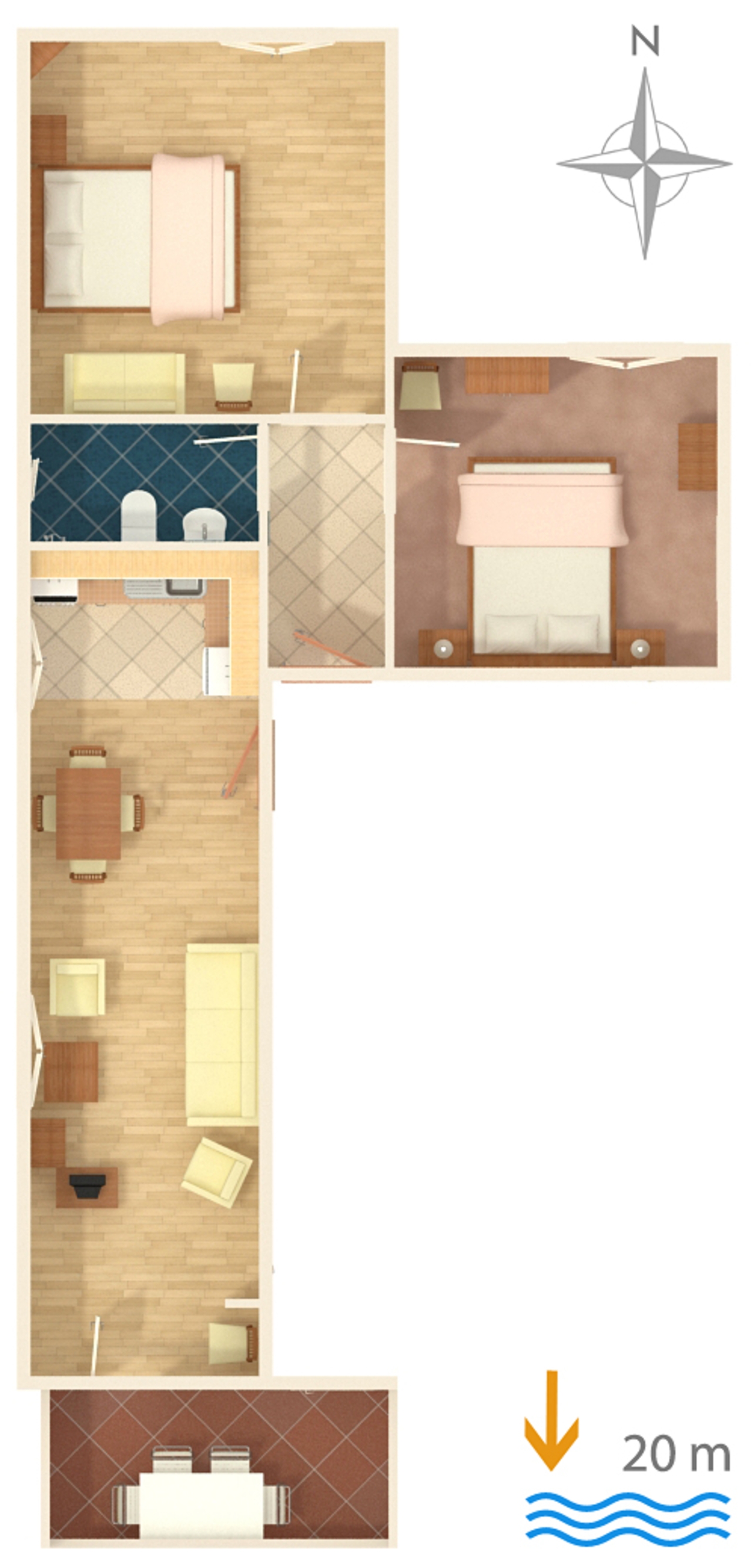 Two bedroom apartment near beach Sućuraj, Hvar  A-e
