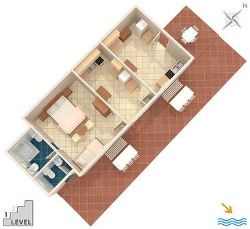 Lučica, Plan dans l’hébergement en type house, WiFi.