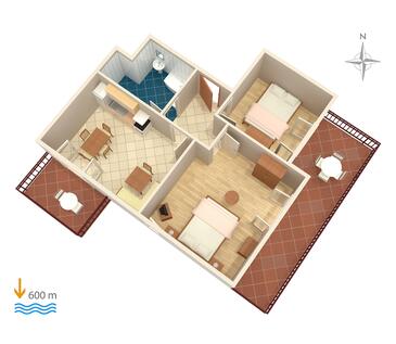 Načrt Hvar, Načrt v nastanitvi vrste apartment, WiFi.