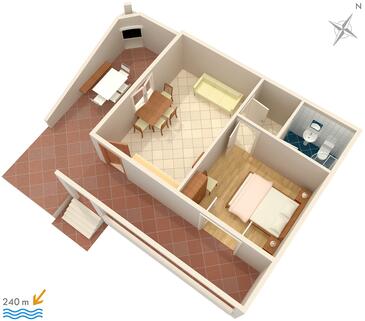 Plan Sveta Nedilja, Plan in the apartment, (pet friendly) and WiFi.