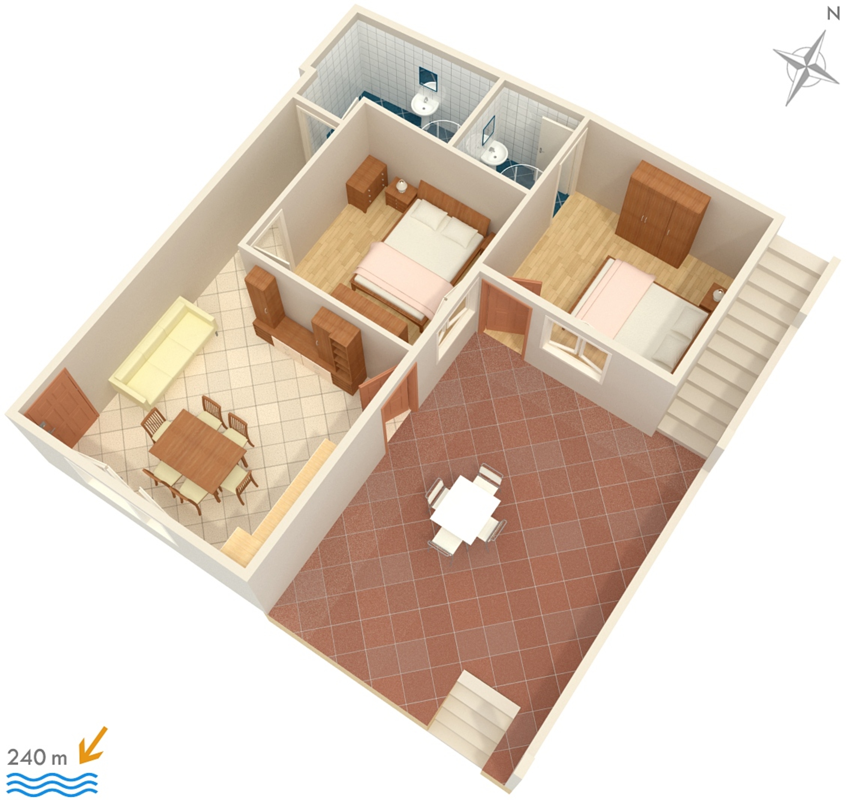 Two bedroom apartment with terrace and sea view Sveta Nedilja, Hvar  A-b