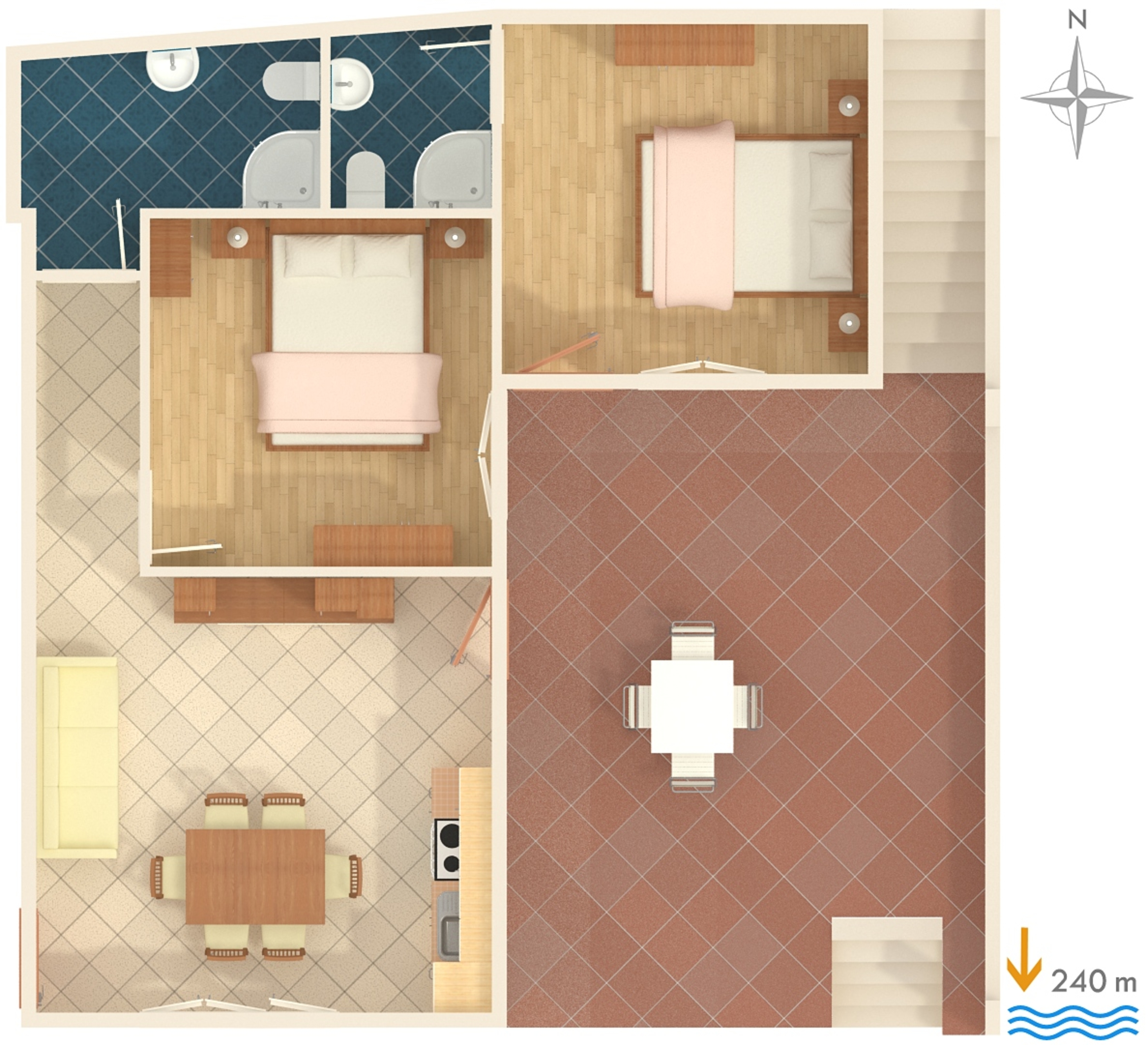 Two bedroom apartment with terrace and sea view Sveta Nedilja, Hvar  A-b