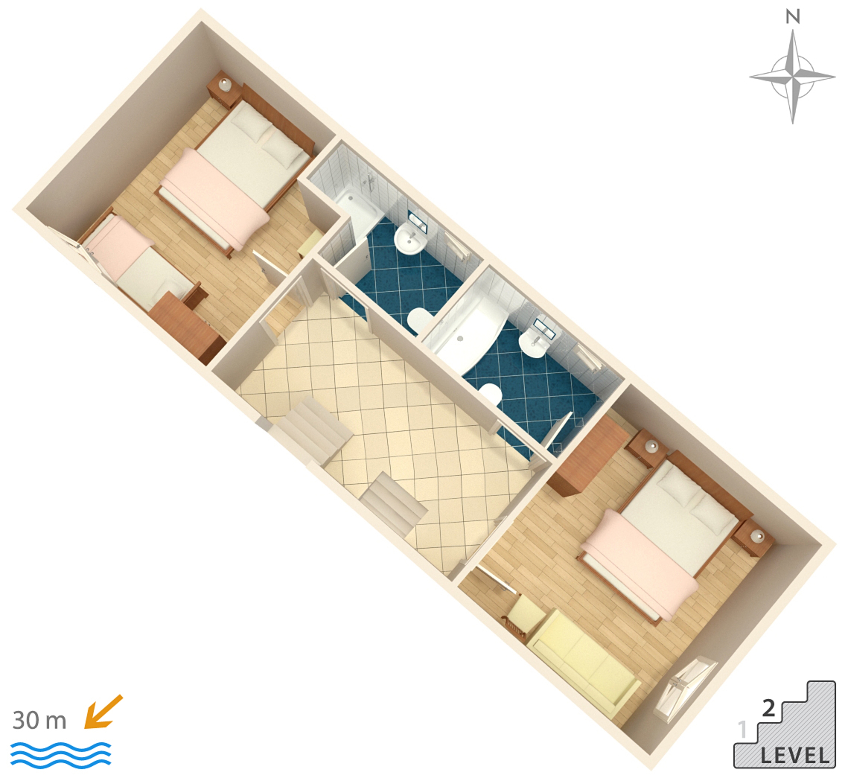 Comfortable and spacious apartment near beach Zubovići, Pag  A-a