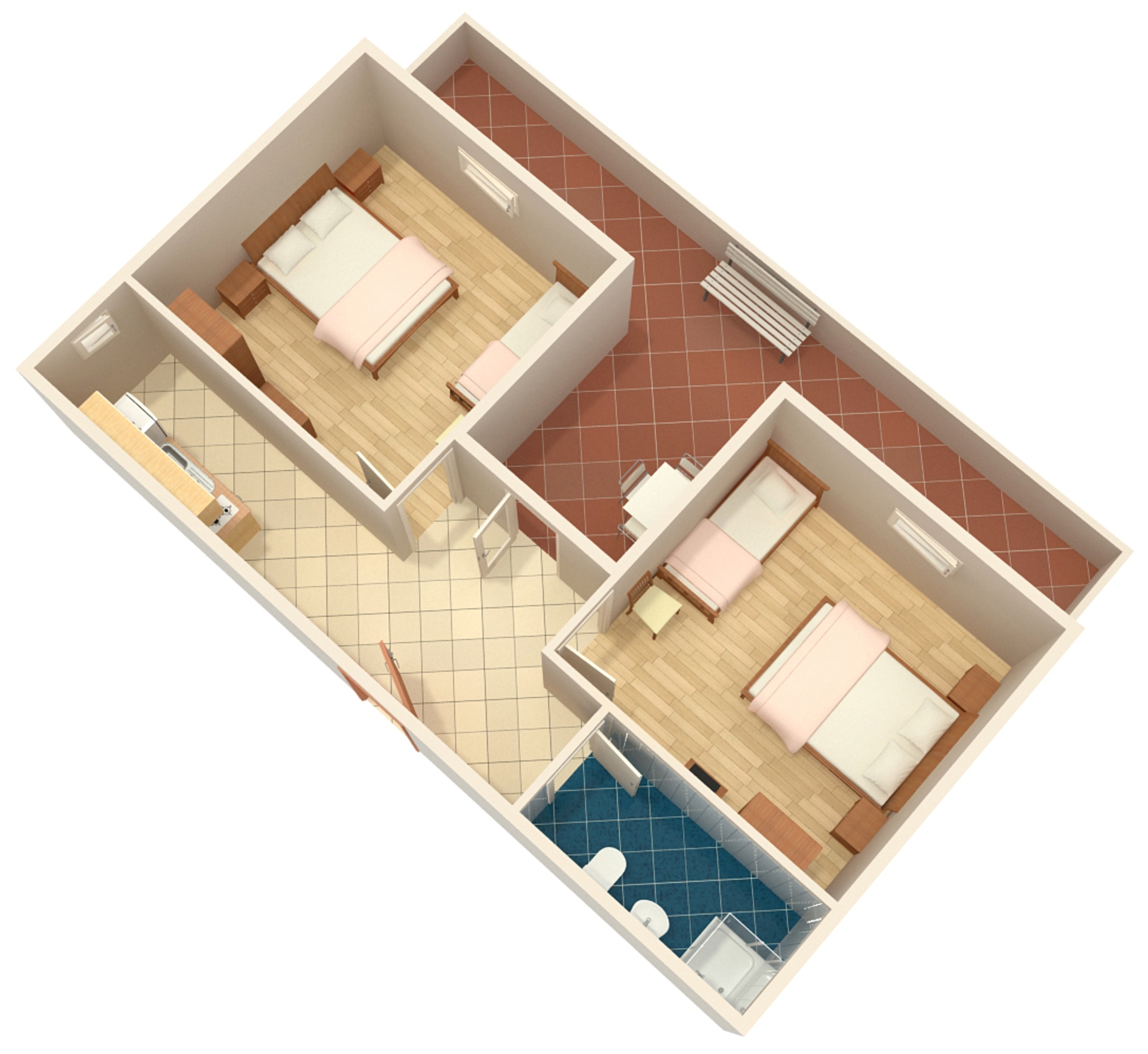 Two bedroom apartment near beach Zubovići, Pag  A-b