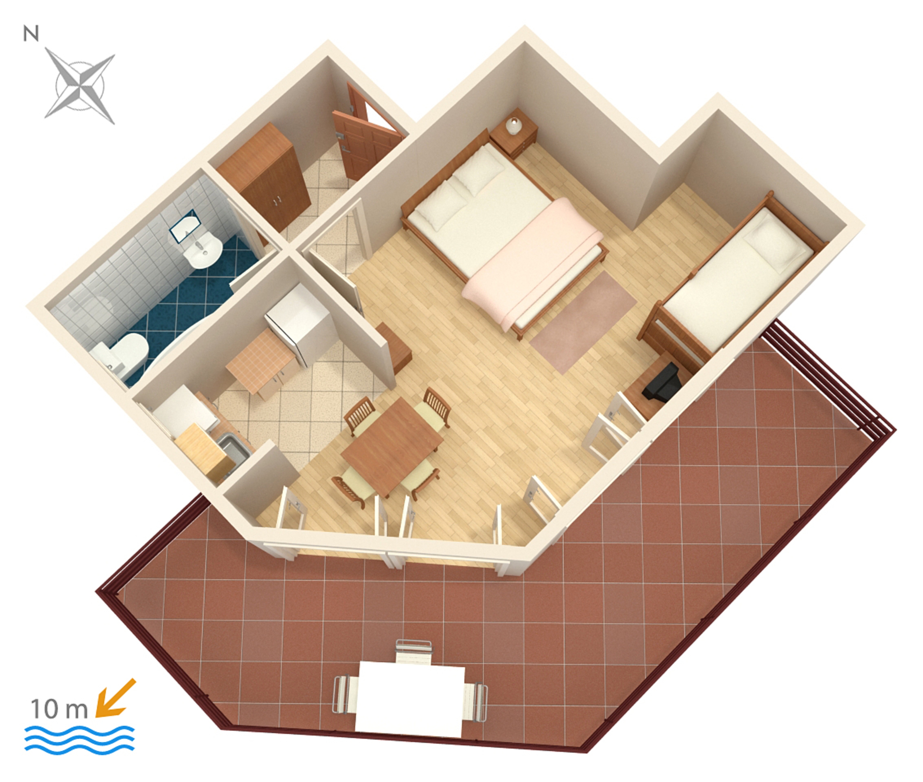 Studio flat near beach Stara Novalja, Pag  AS-a