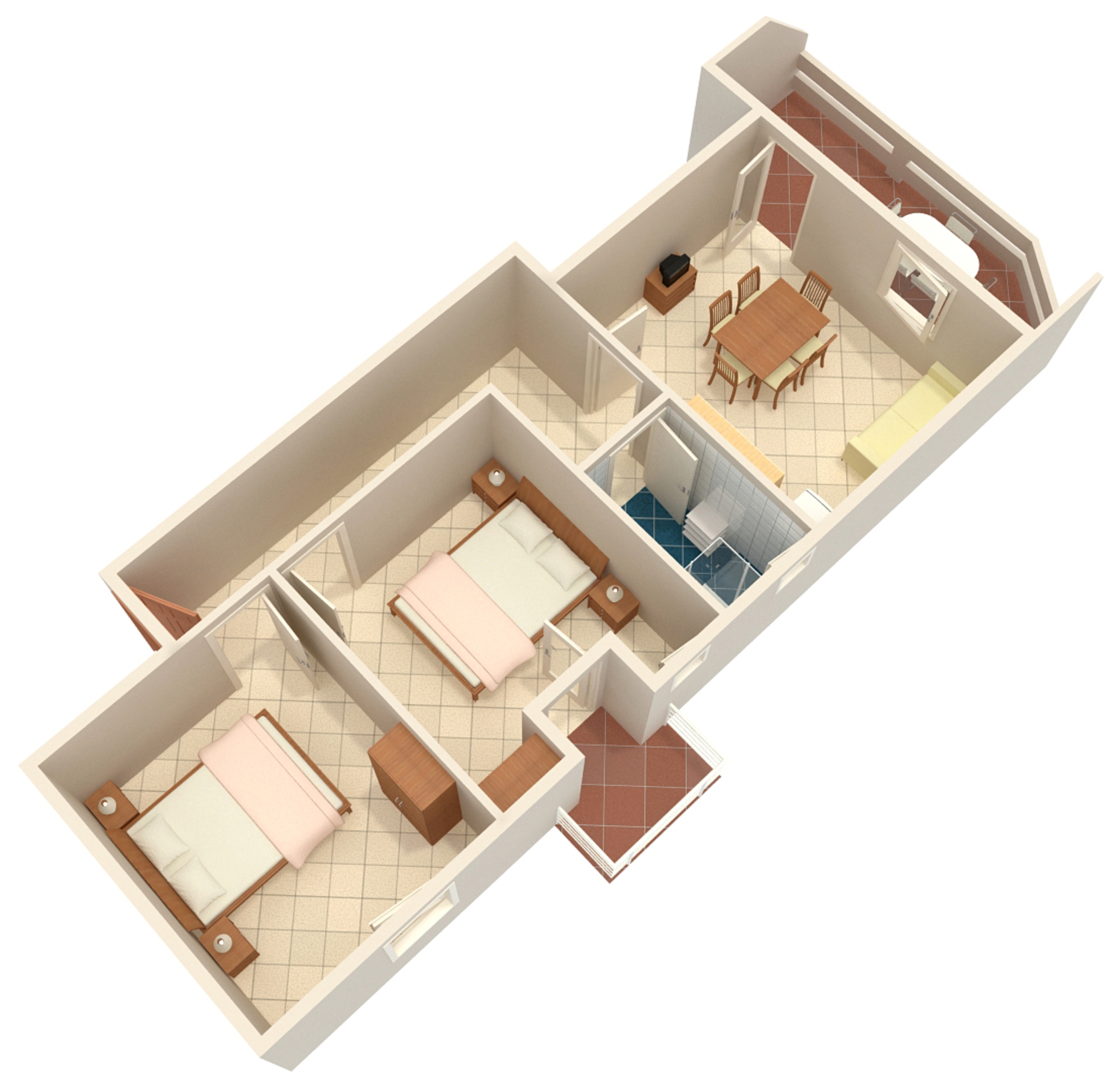 Two bedroom apartment near beach Kustići, Pag  A-a