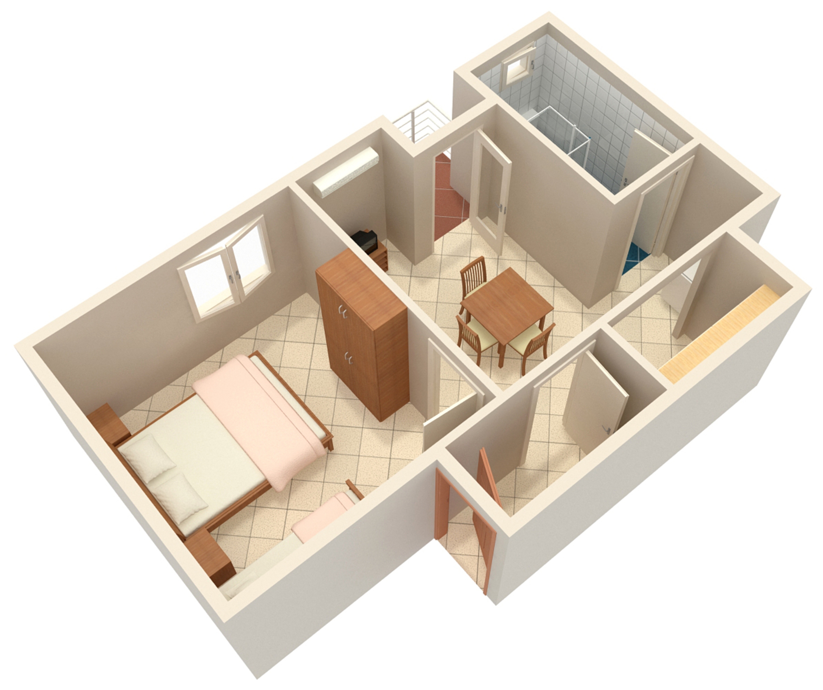 One bedroom apartment near beach Kustići, Pag  A-b