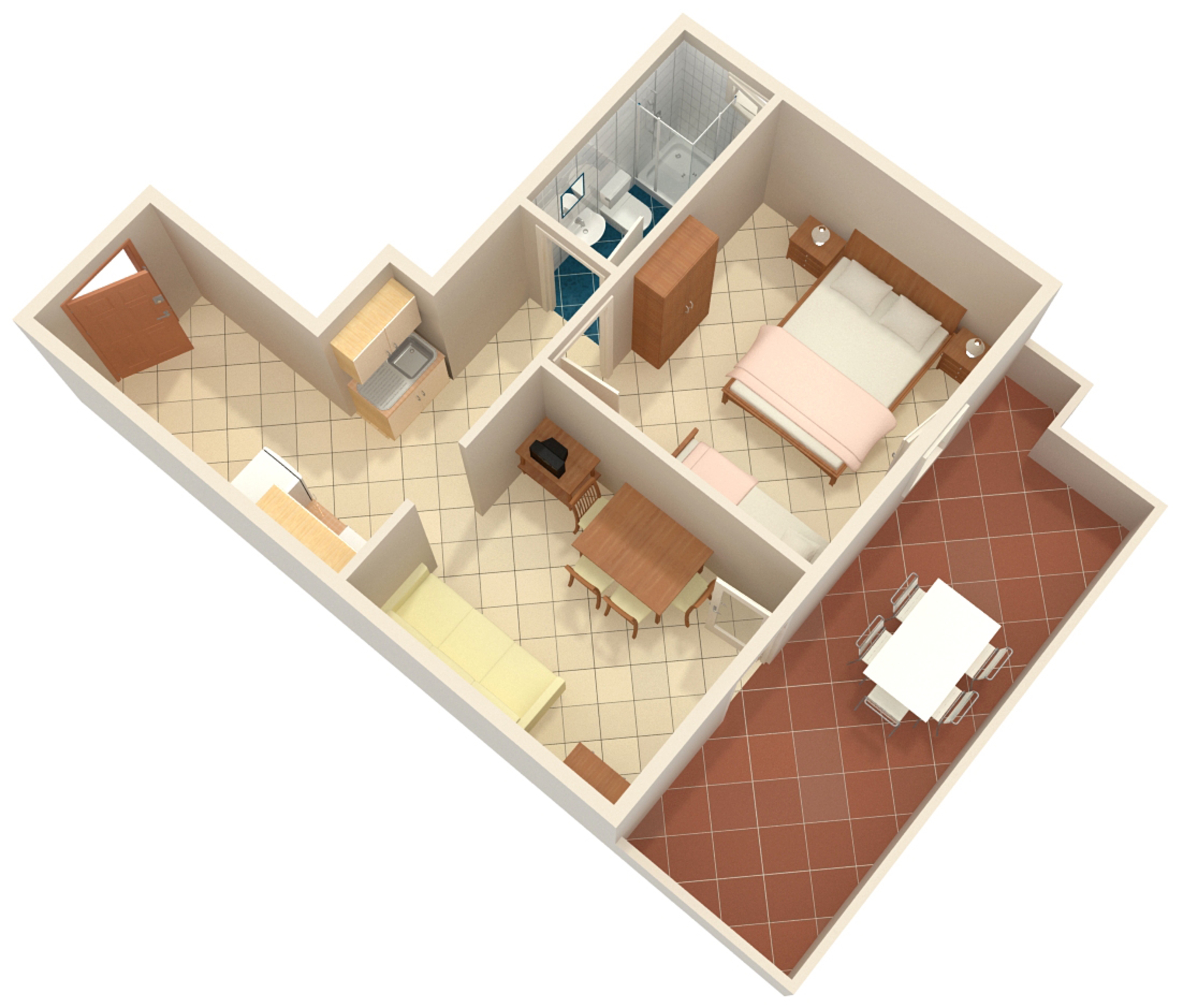One bedroom apartment near beach Kustići, Pag  A-c