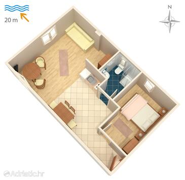 Plan Njivice, Plan in the apartment, dopusteni kucni ljubimci.