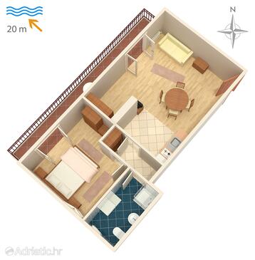 Plan Njivice, Plan in the apartment, dopusteni kucni ljubimci.